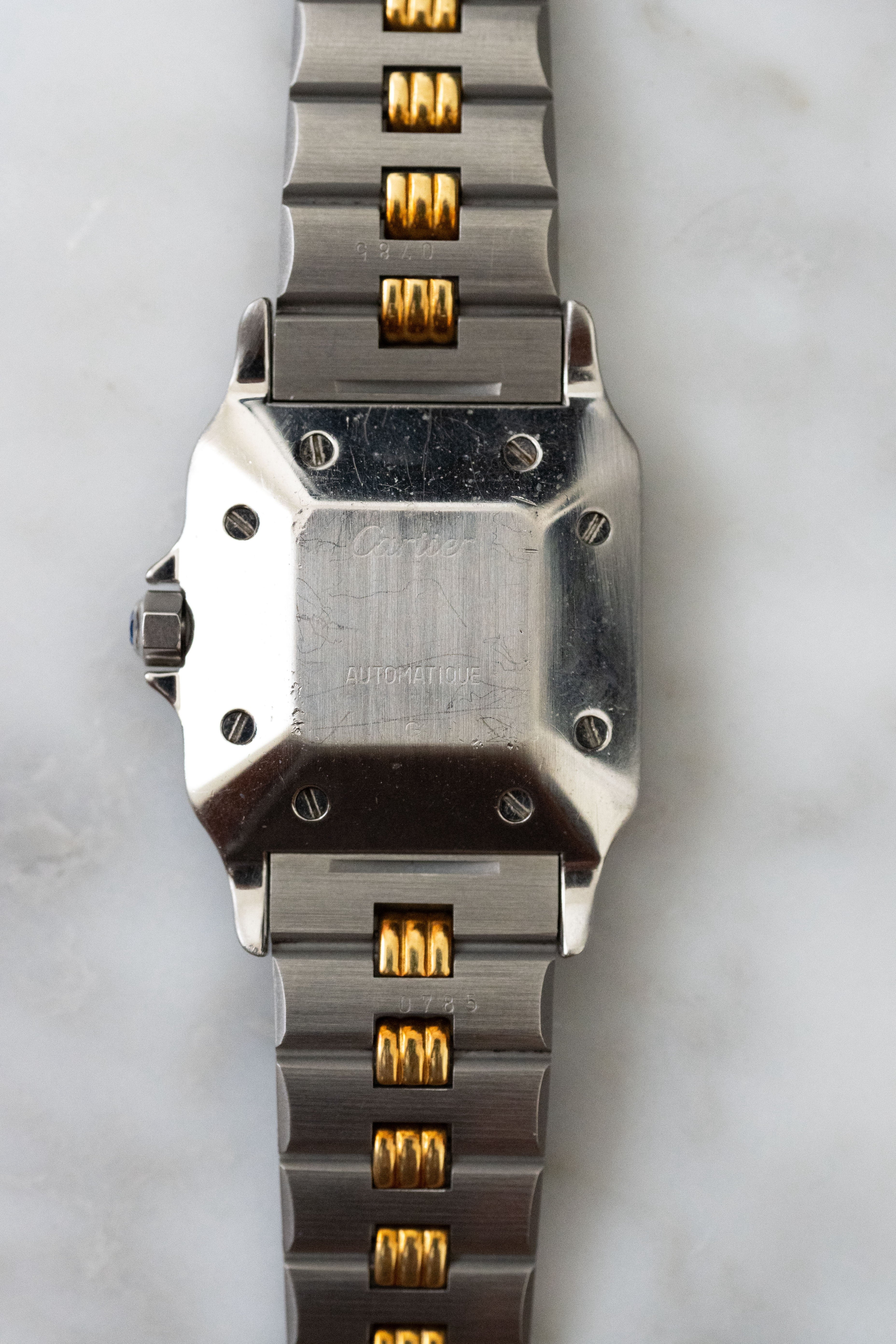 CARTIER カルティエ サントスカレ LMサイズ グレー ゴースト コンビモデル ゴドロンブレス Ref.2961 自動巻