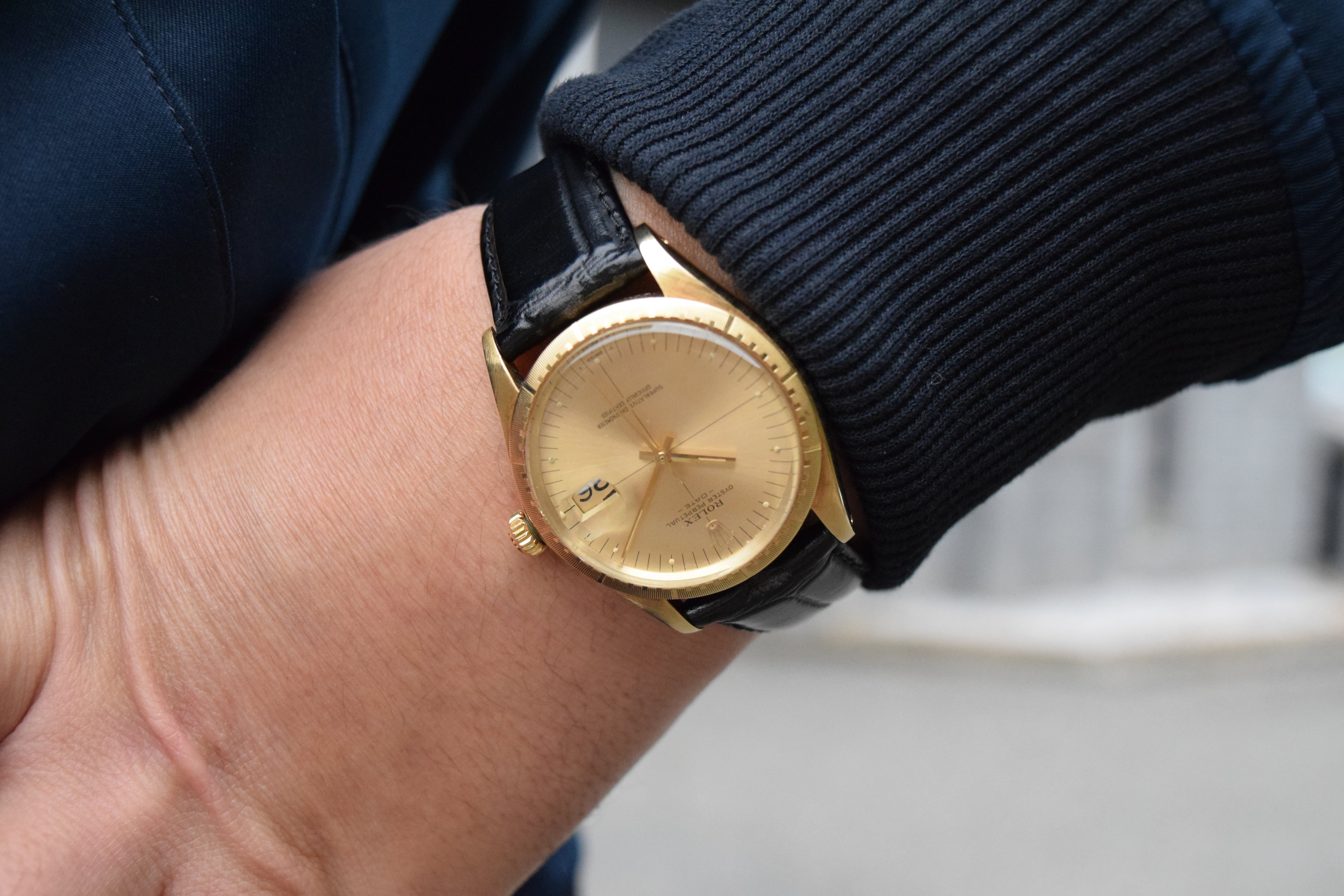 ROLEX ロレックス オイスターパーペチュアルデイト 14KYG ゼファーダイヤル Ref.1512 1970年代