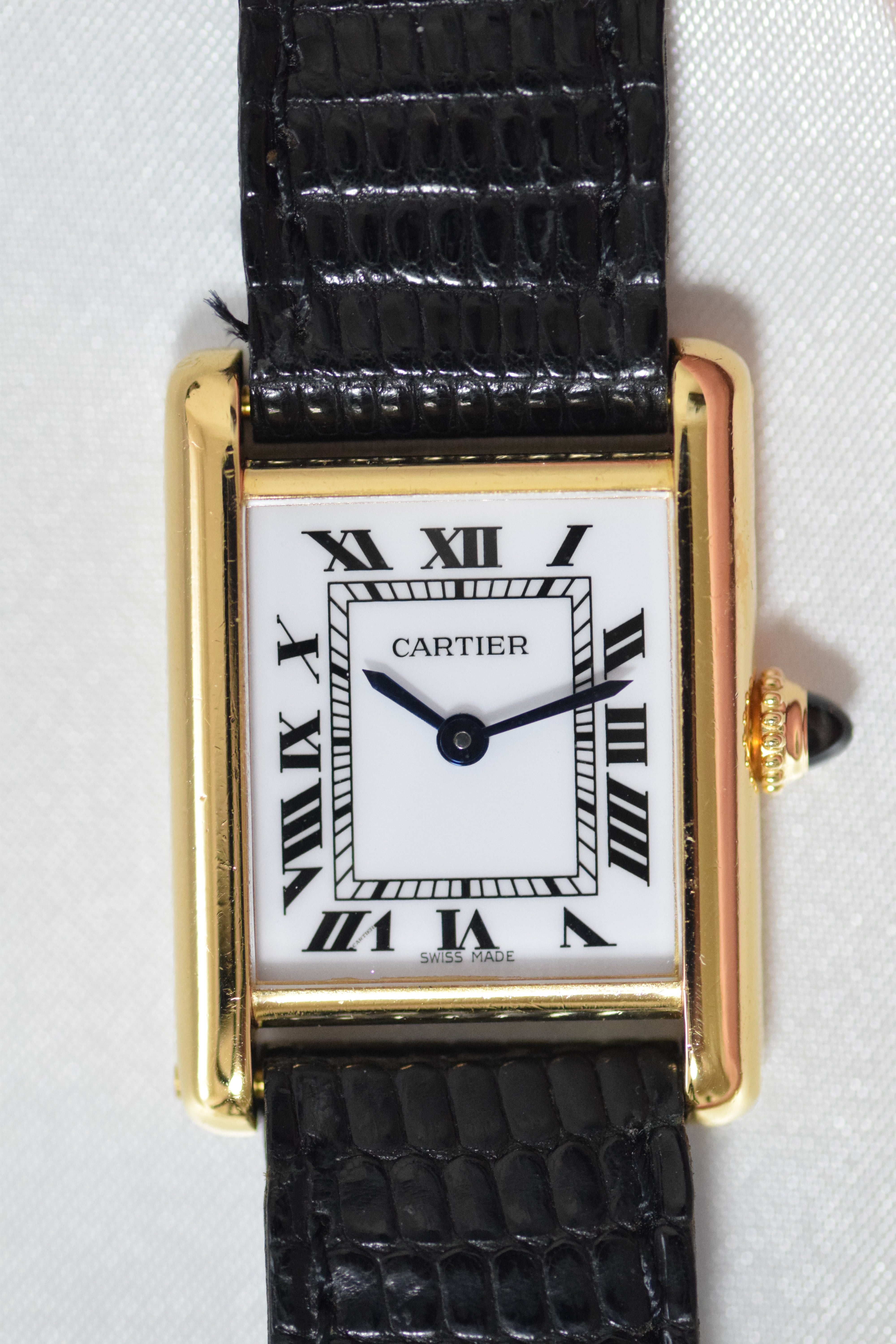 1970s Tank Louis Cartier 18K Gold Ladies SM Size