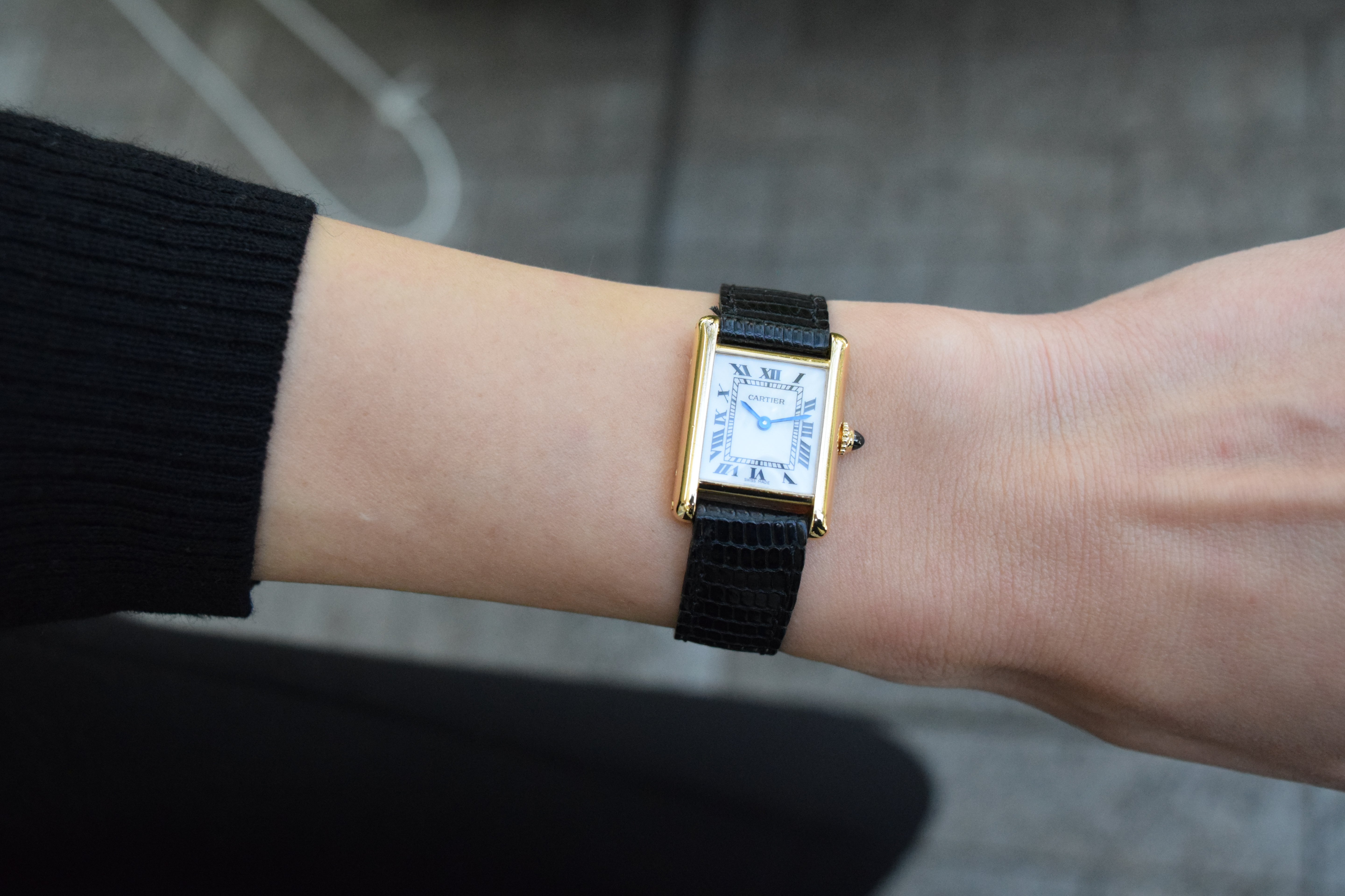 1970s Tank Louis Cartier 18K Gold Ladies SM Size