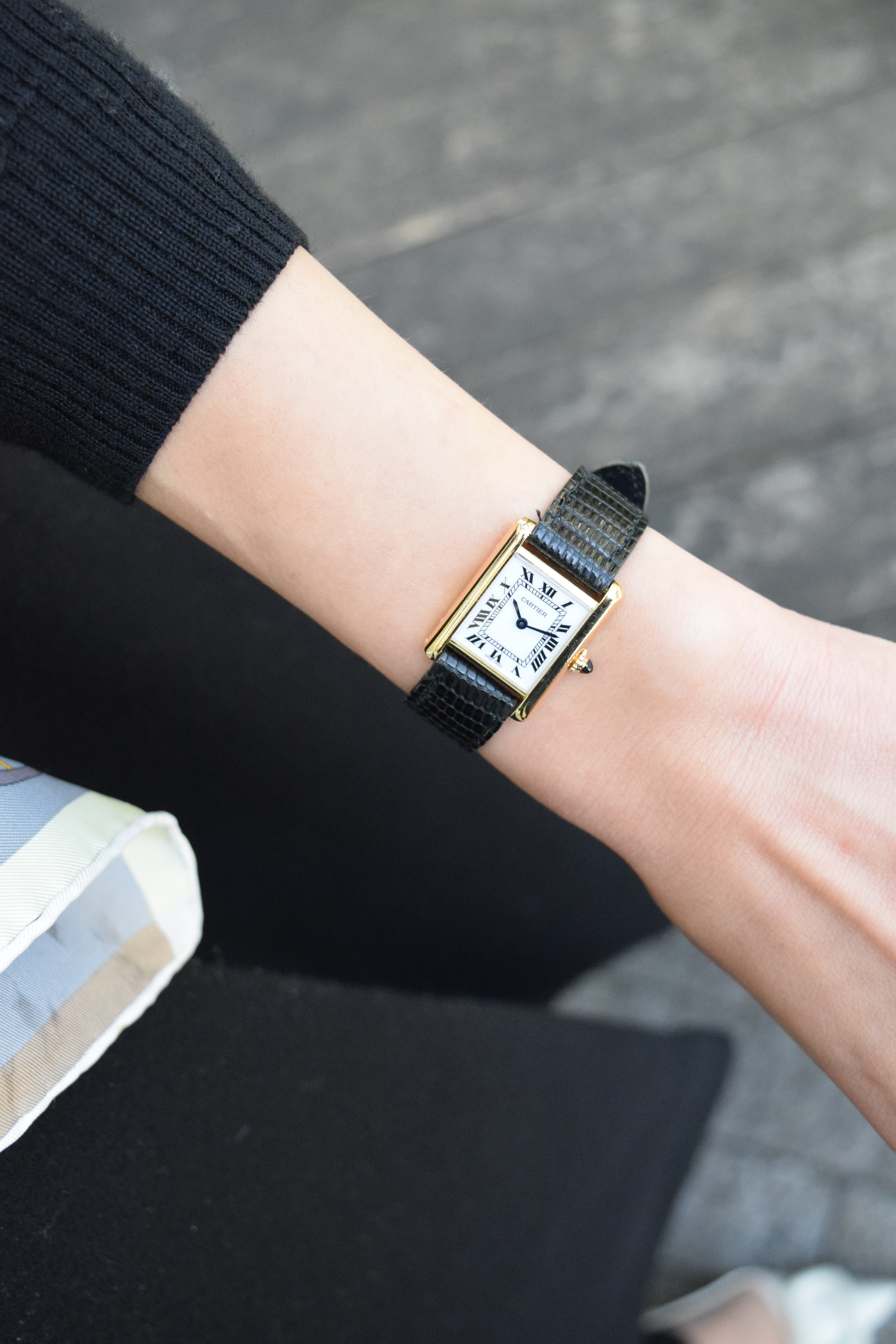 1970s Tank Louis Cartier 18K Gold Ladies SM Size