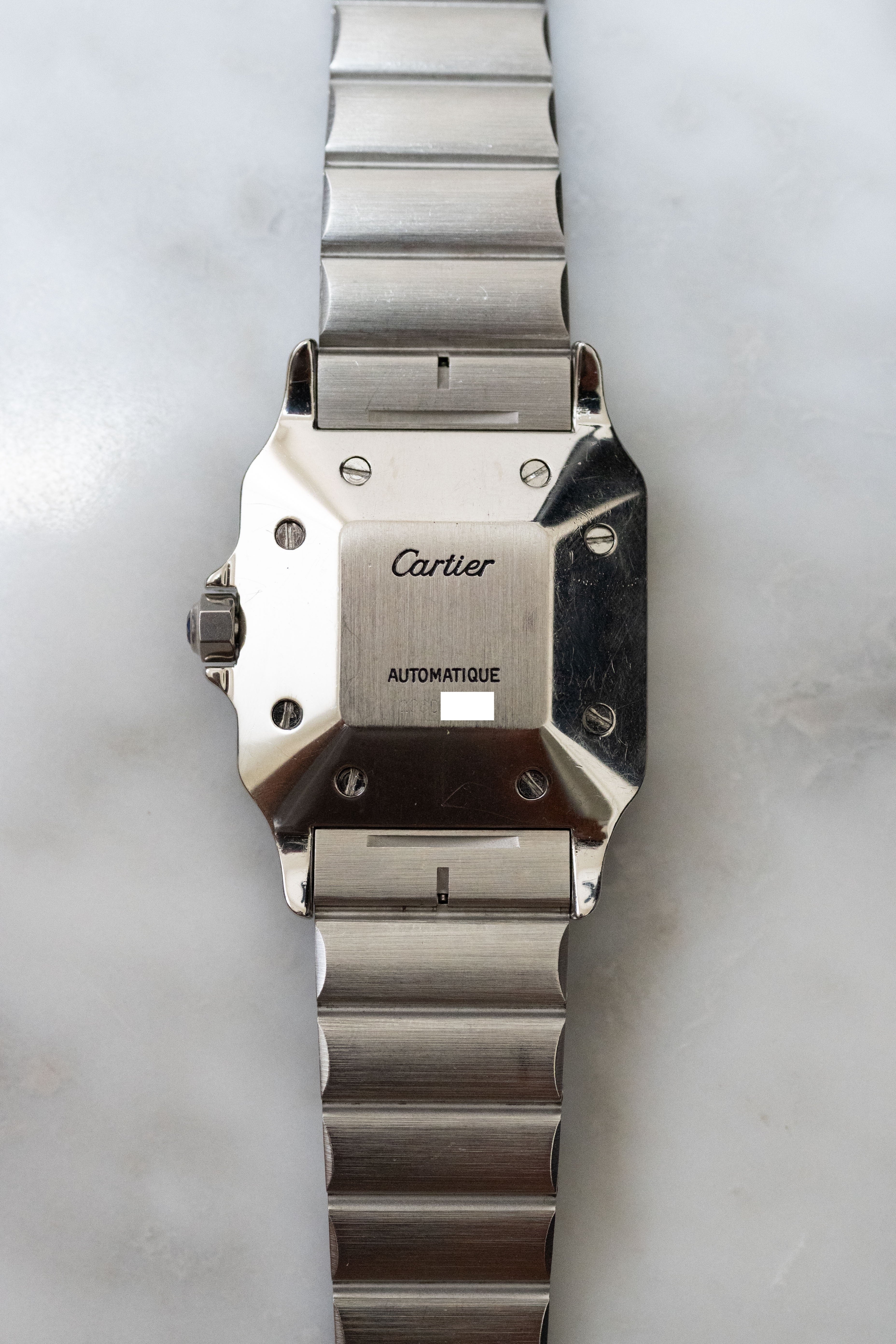 Cartier Santos Galbee LM size stainless steel x gold combination automatic model Ref: 2961