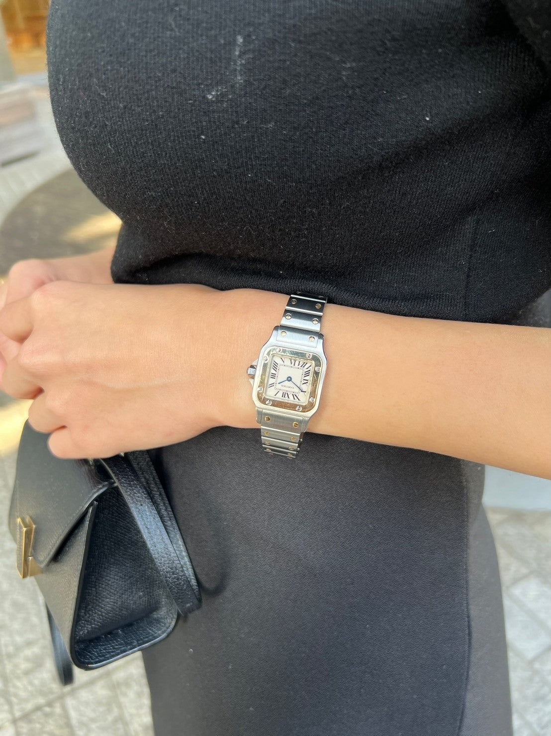 カルティエ サントスガルべSMサイズ コンビ クオーツ レディースウォッチ(ボックス付き)