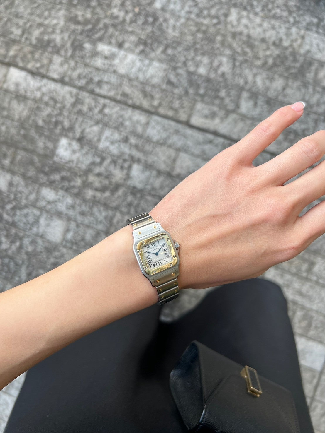 カルティエ サントスガルべSMサイズ コンビ クオーツ レディースウォッチ(ボックス付き)