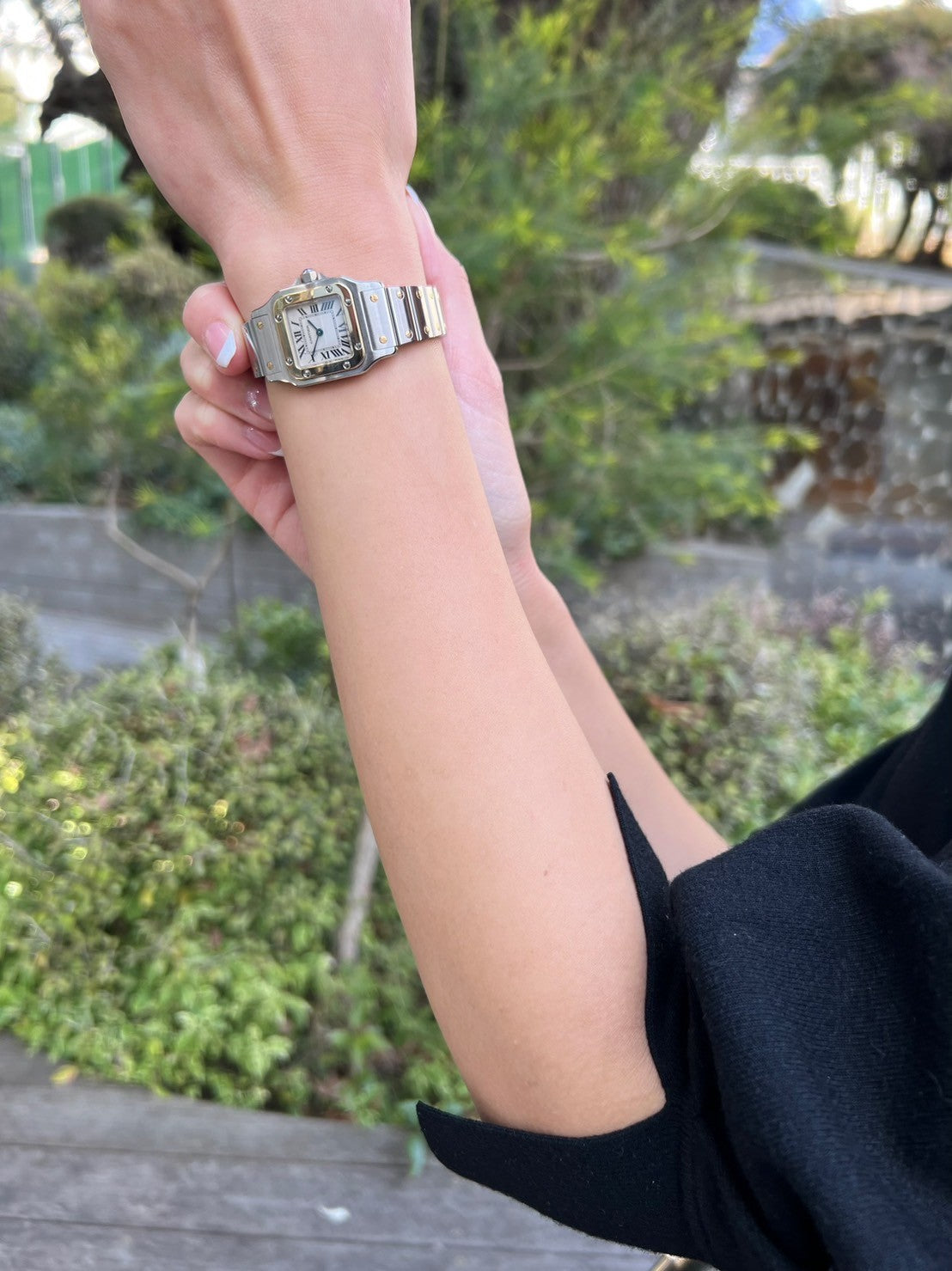 カルティエ サントスガルべSMサイズ コンビ クオーツ レディースウォッチ(ボックス付き)