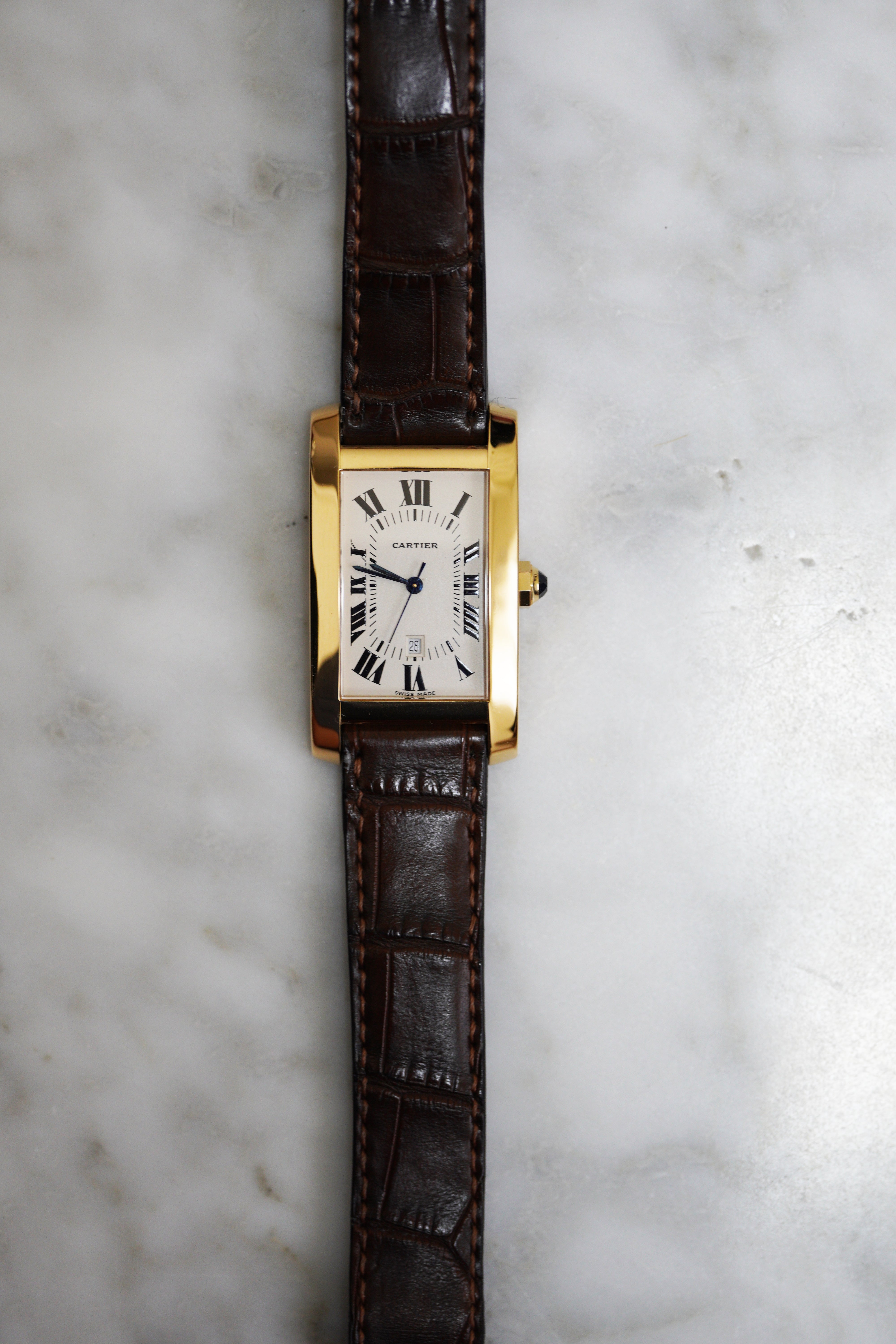 CARTIER カルティエ タンクアメリカン 18KYG MMサイズ W2600851