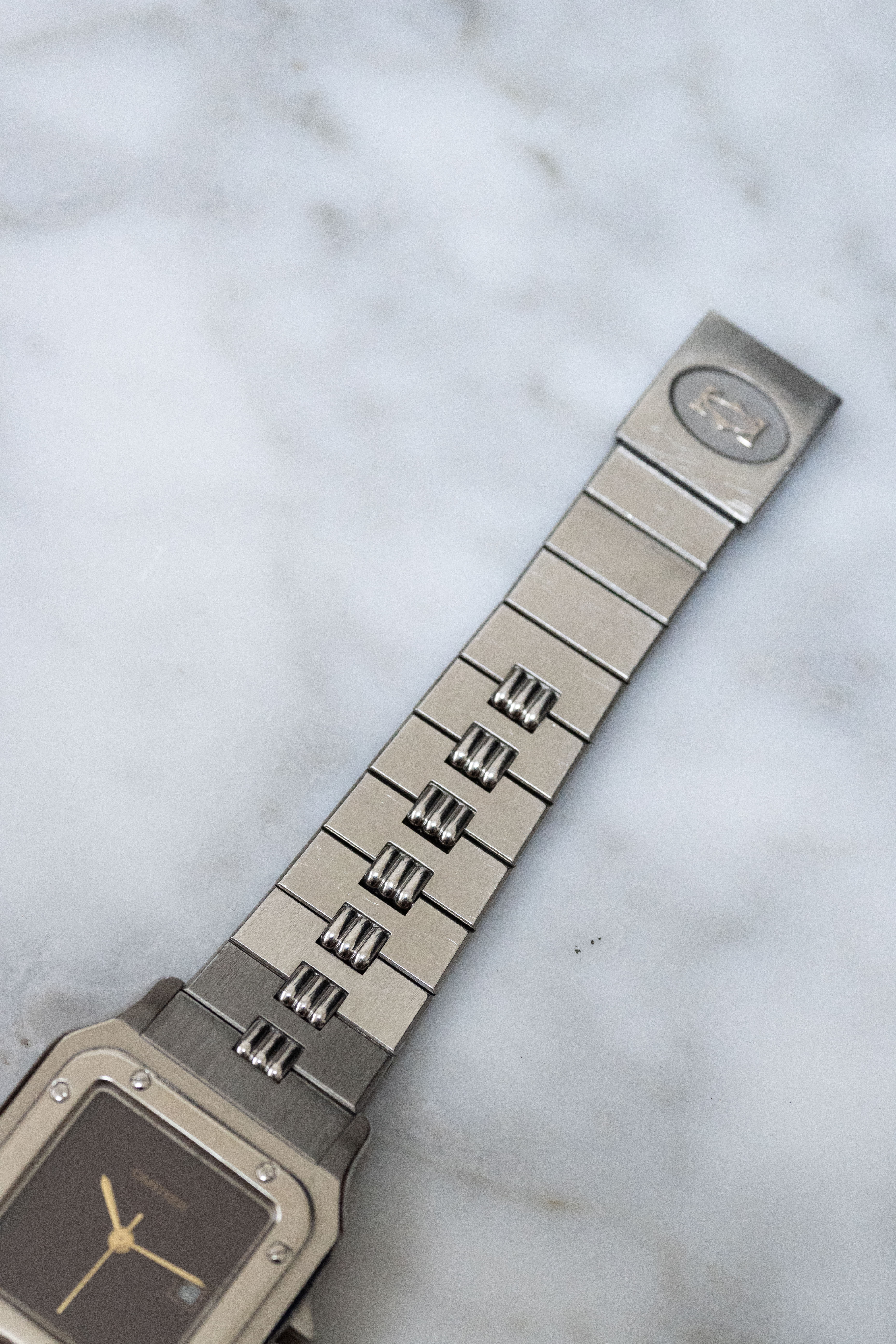 Cartier Santos Galbee LM size stainless steel x gold combination automatic model Ref: 2961