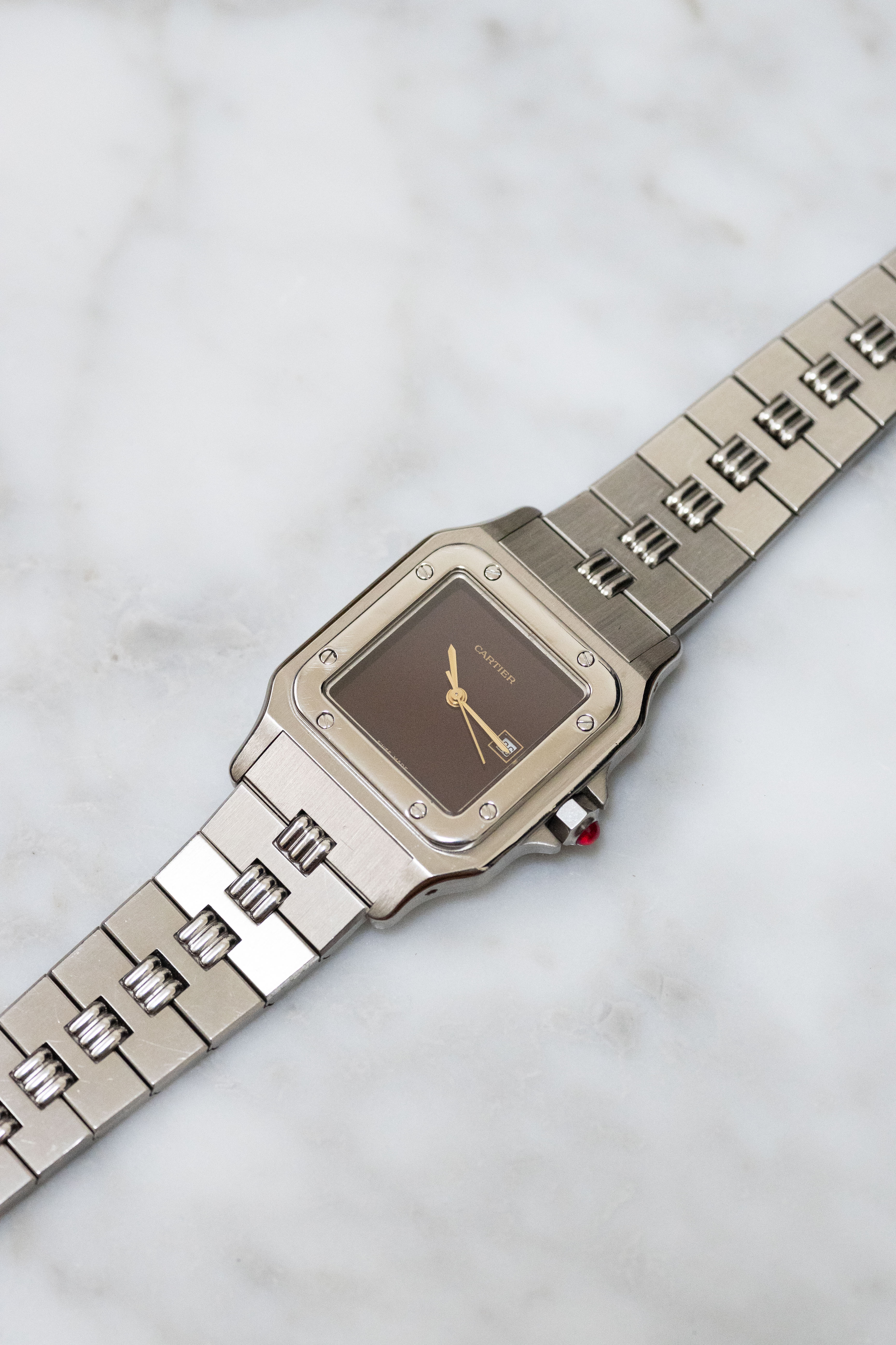 Cartier Santos Galbee LM size stainless steel x gold combination automatic model Ref: 2961