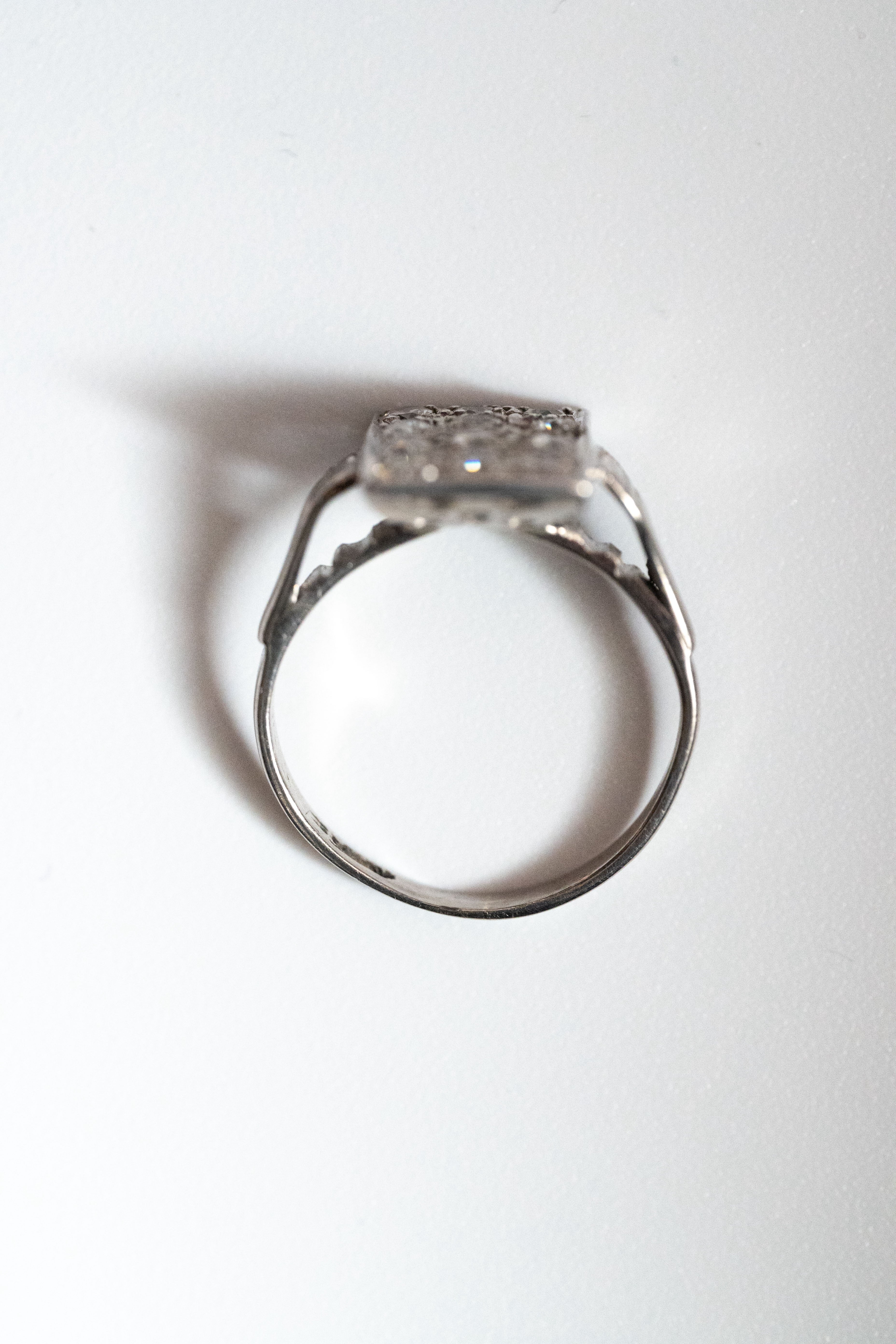 【CGL鑑別書付】プラチナ製 2.3g 1920s アールデコ ダイヤモンド・クラスター・リング