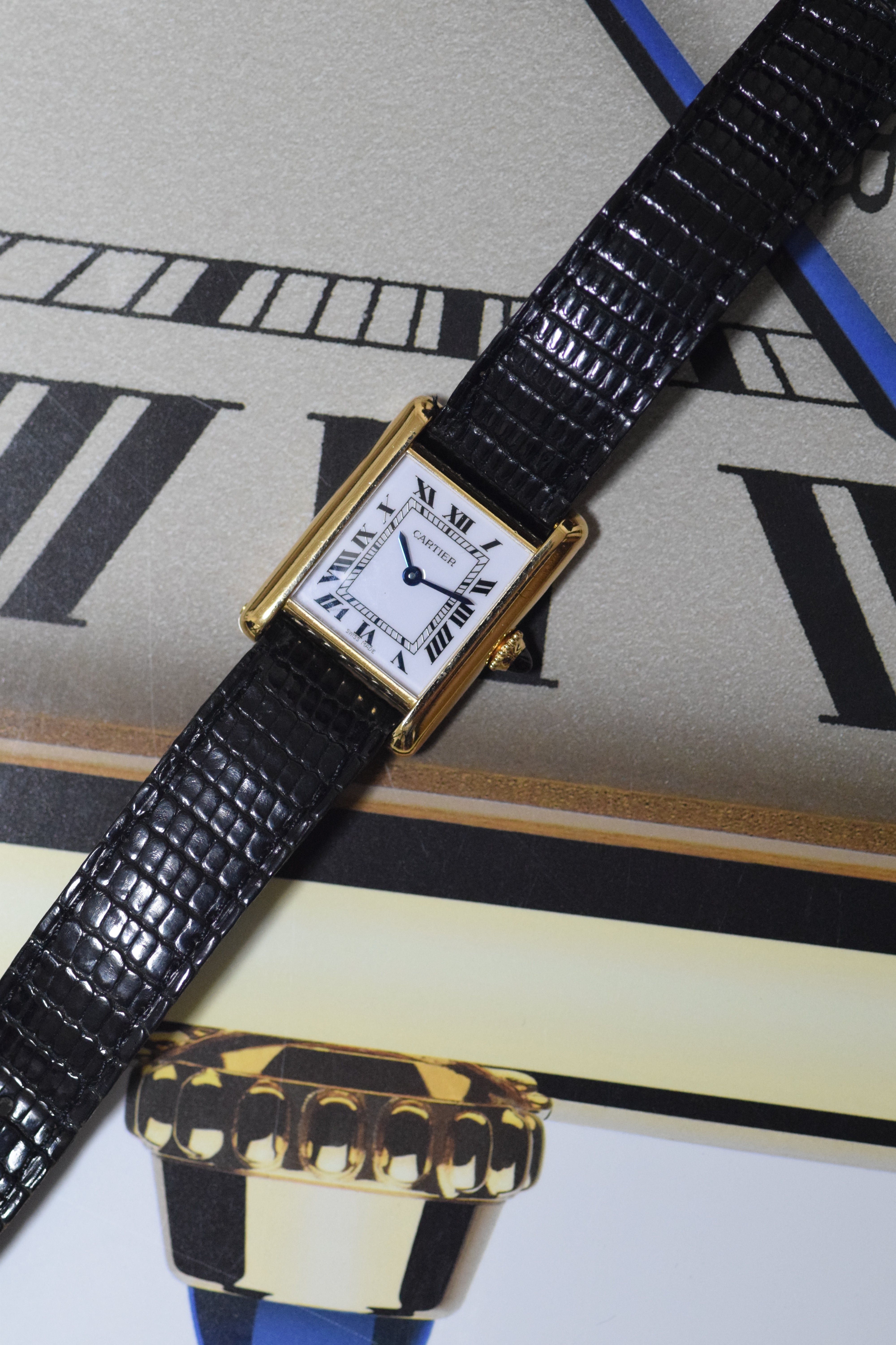 1970s Tank Louis Cartier 18K Gold Ladies SM Size