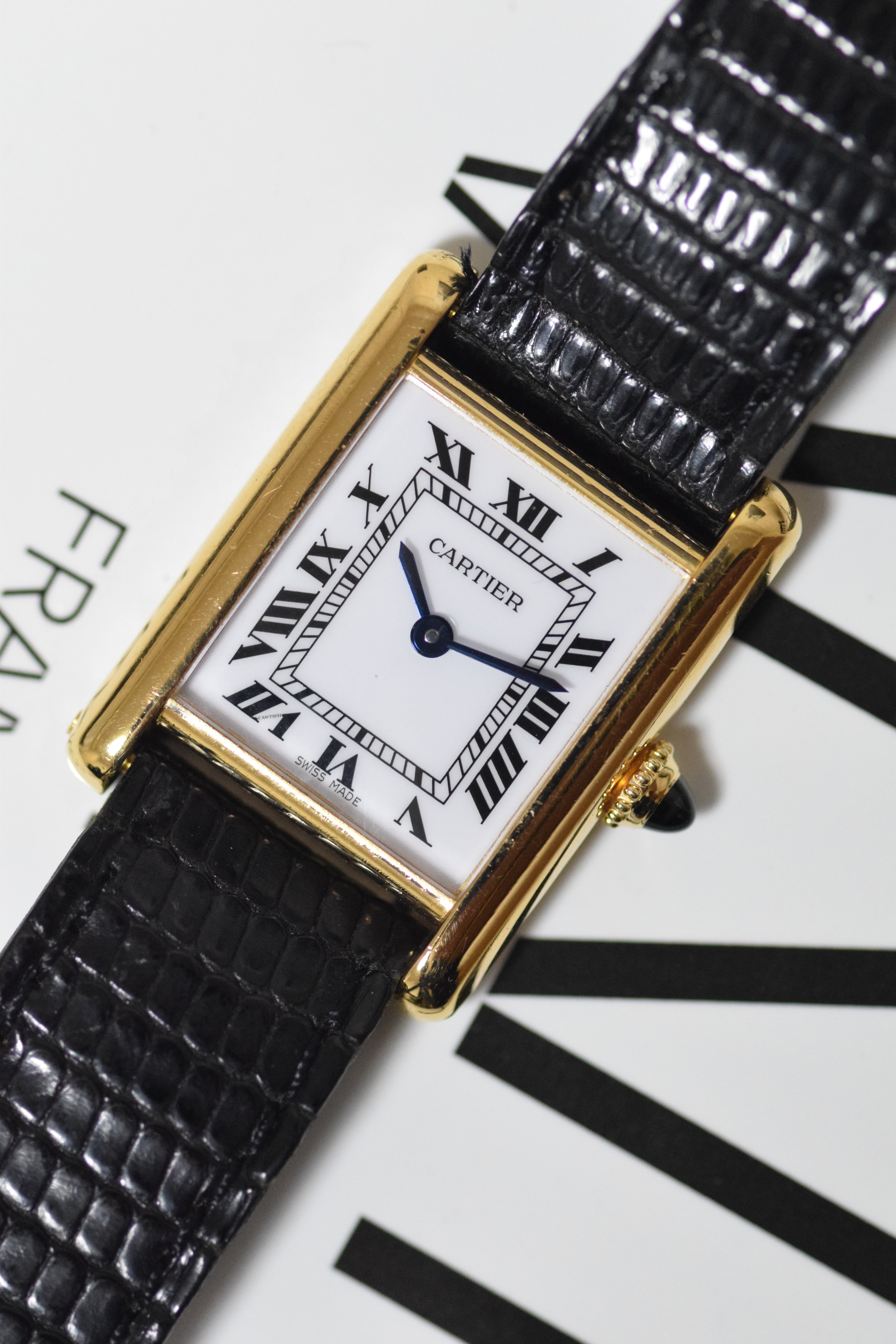1970s Tank Louis Cartier 18K Gold Ladies SM Size