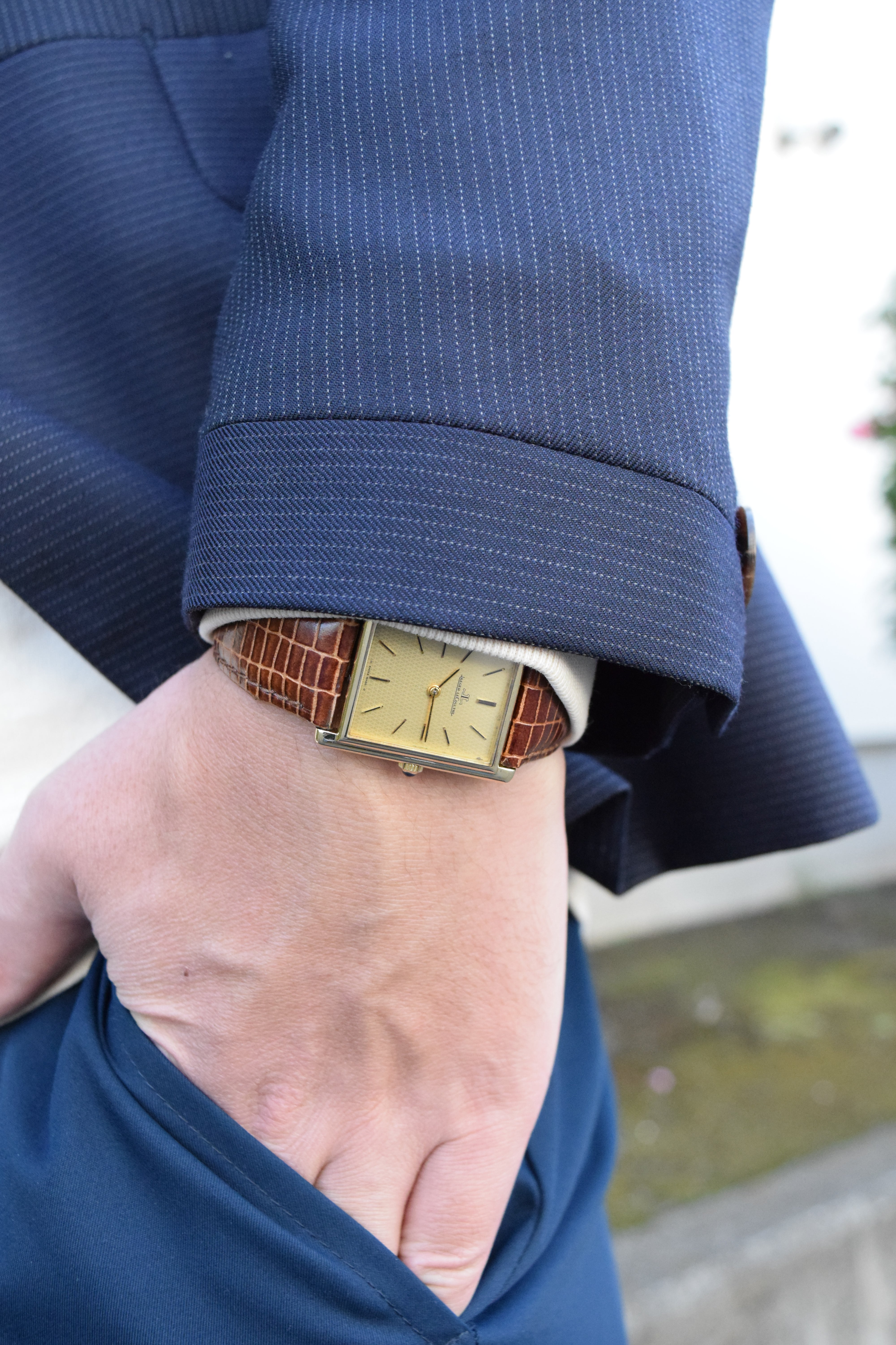 Jaeger-LeCoultre REF.6129.21 1970s 18K Yellow Gold Rectangular Model