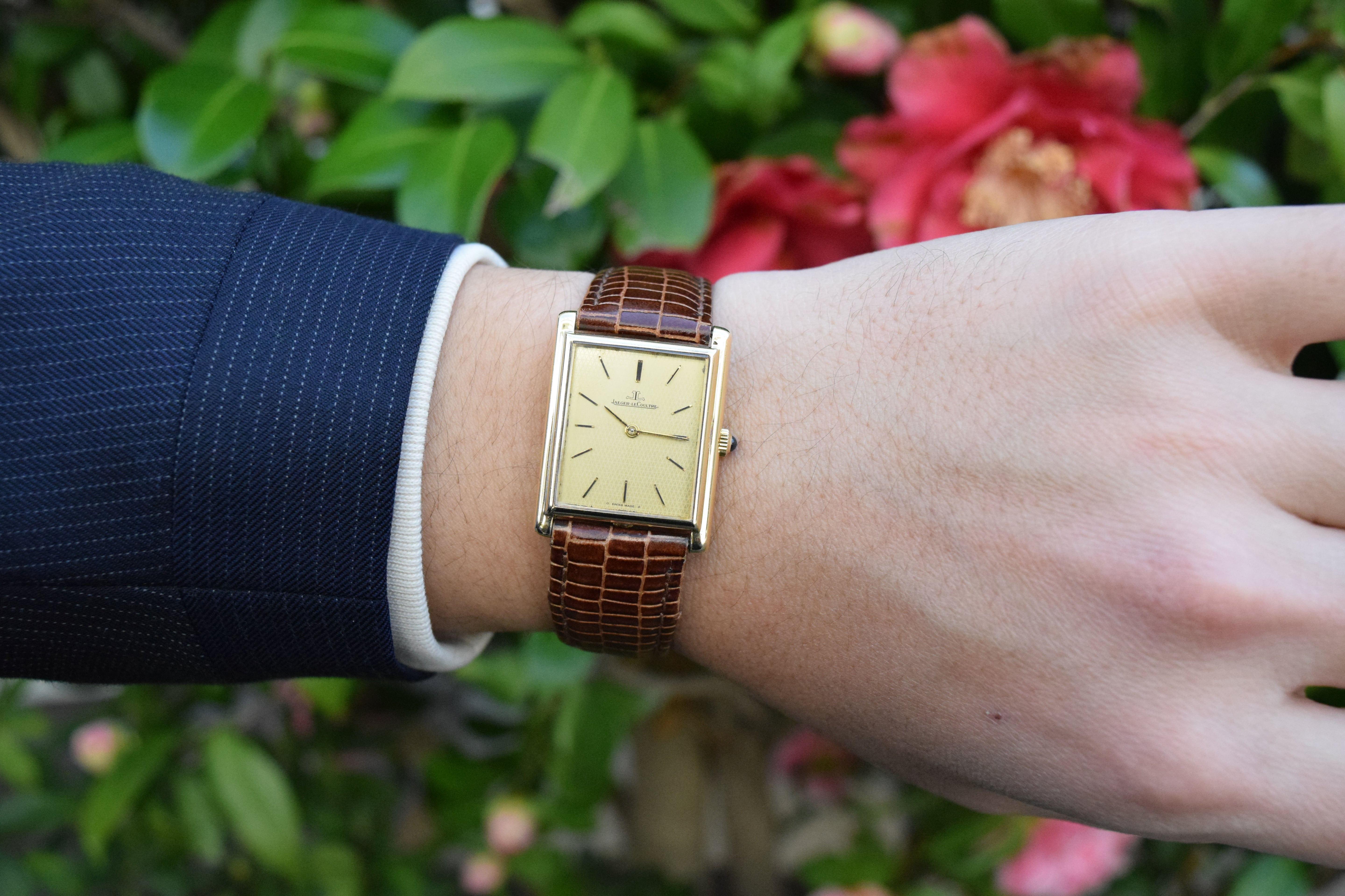 Jaeger-LeCoultre REF.6129.21 1970s 18K Yellow Gold Rectangular Model