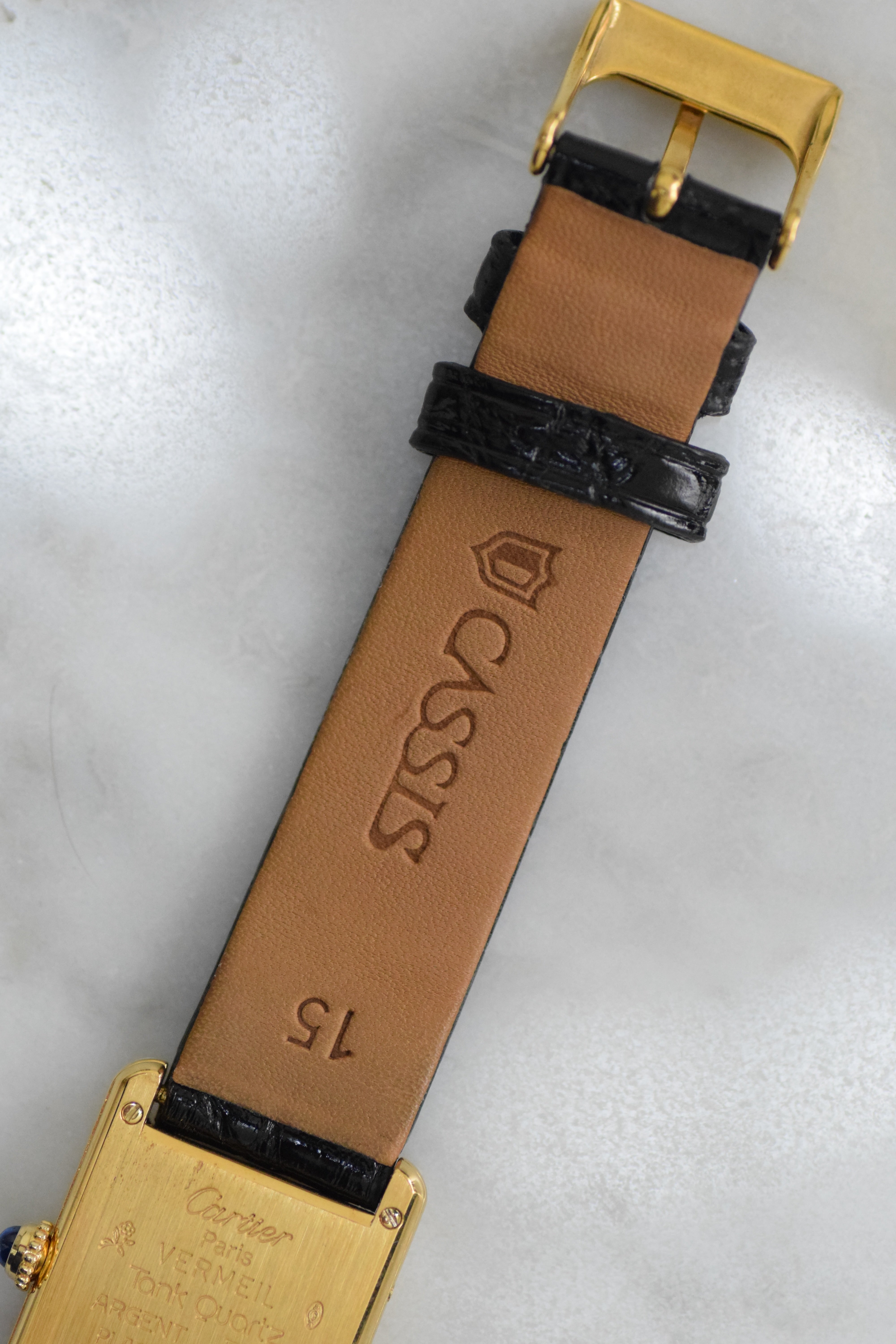 Discontinued Must de Cartier Tank Ladies Vintage Watch, Breguet Numerals, Small and Medium Size, Pure Silver with 18K Vermeil, Free Strap