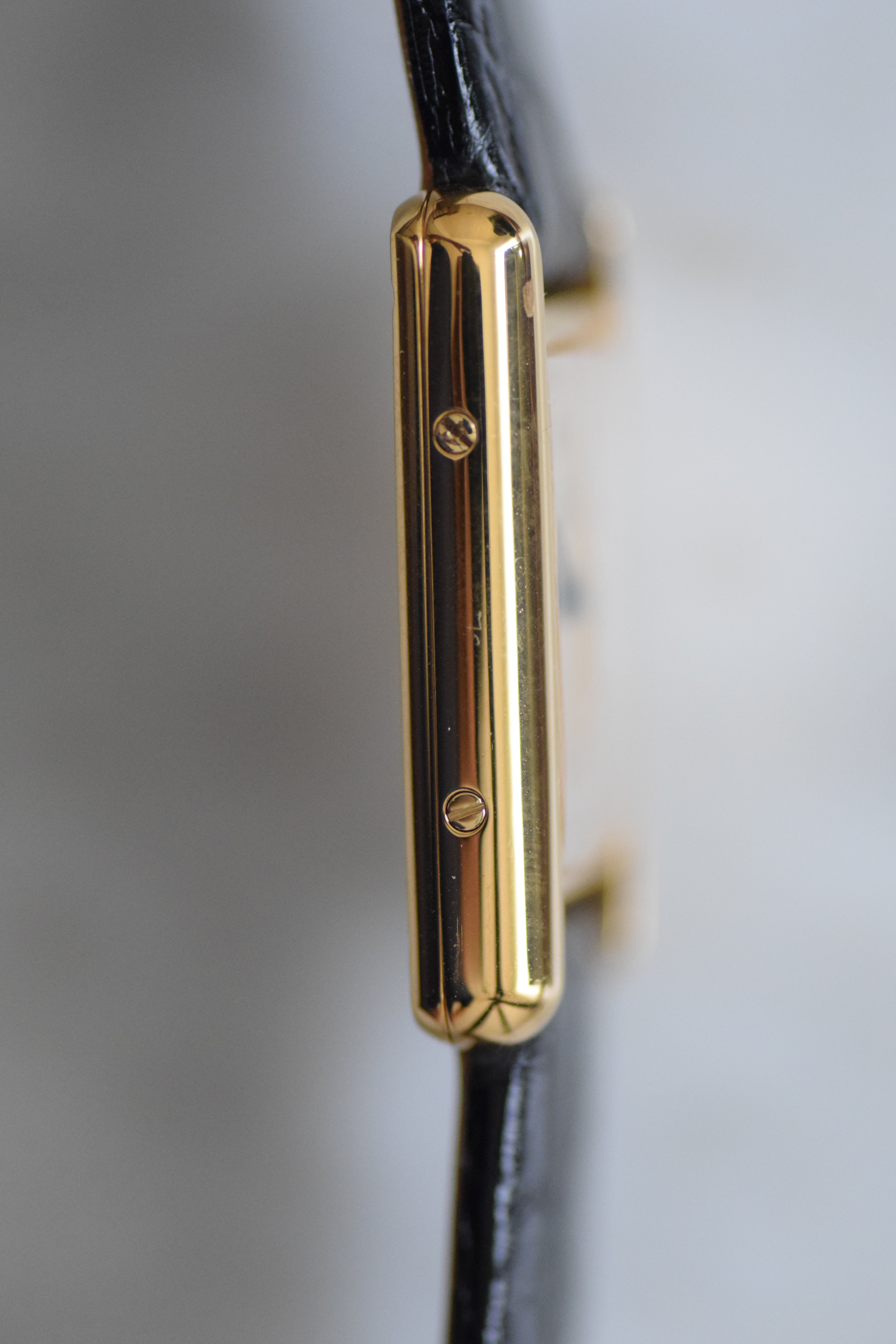 Discontinued Must de Cartier Tank Ladies Vintage Watch, Breguet Numerals, Small and Medium Size, Pure Silver with 18K Vermeil, Free Strap