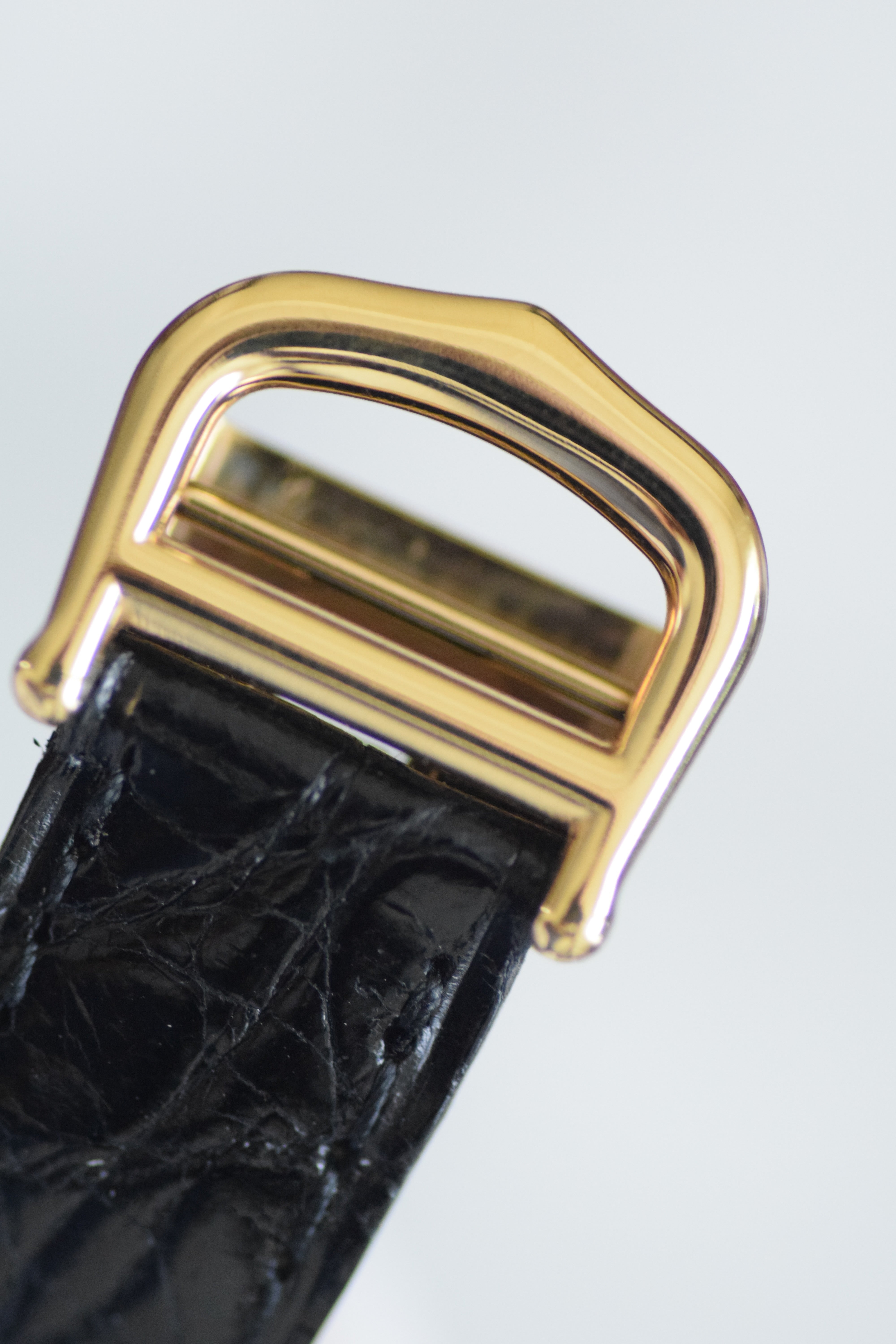 Must de Cartier Tank Ladies Vintage Watch Inner Grey SM Size Pure Silver with 18K Vermeil