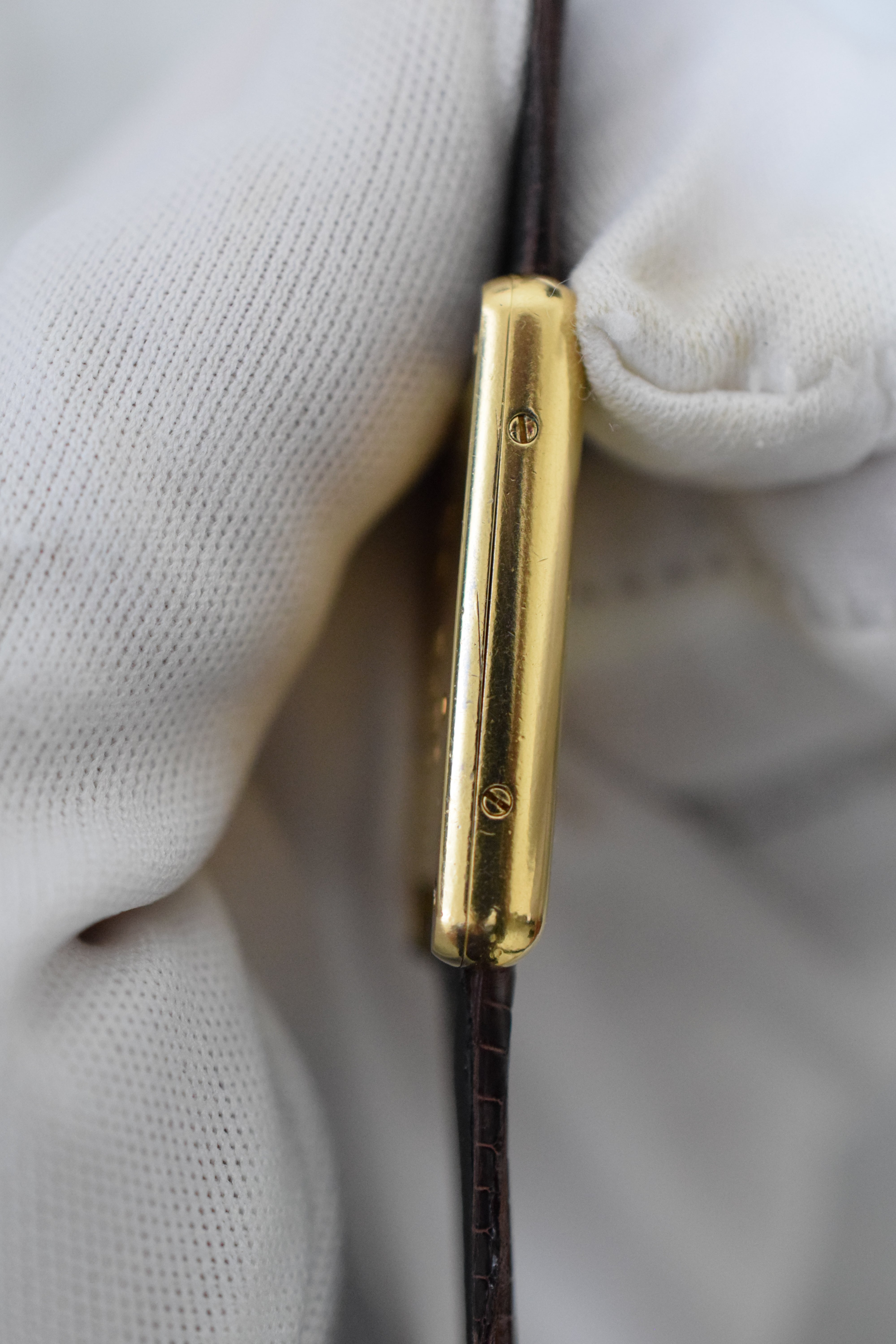 Must de Cartier Tank Vintage Watch Ivory LM Size Quartz Pure Silver with 18K Vermeil