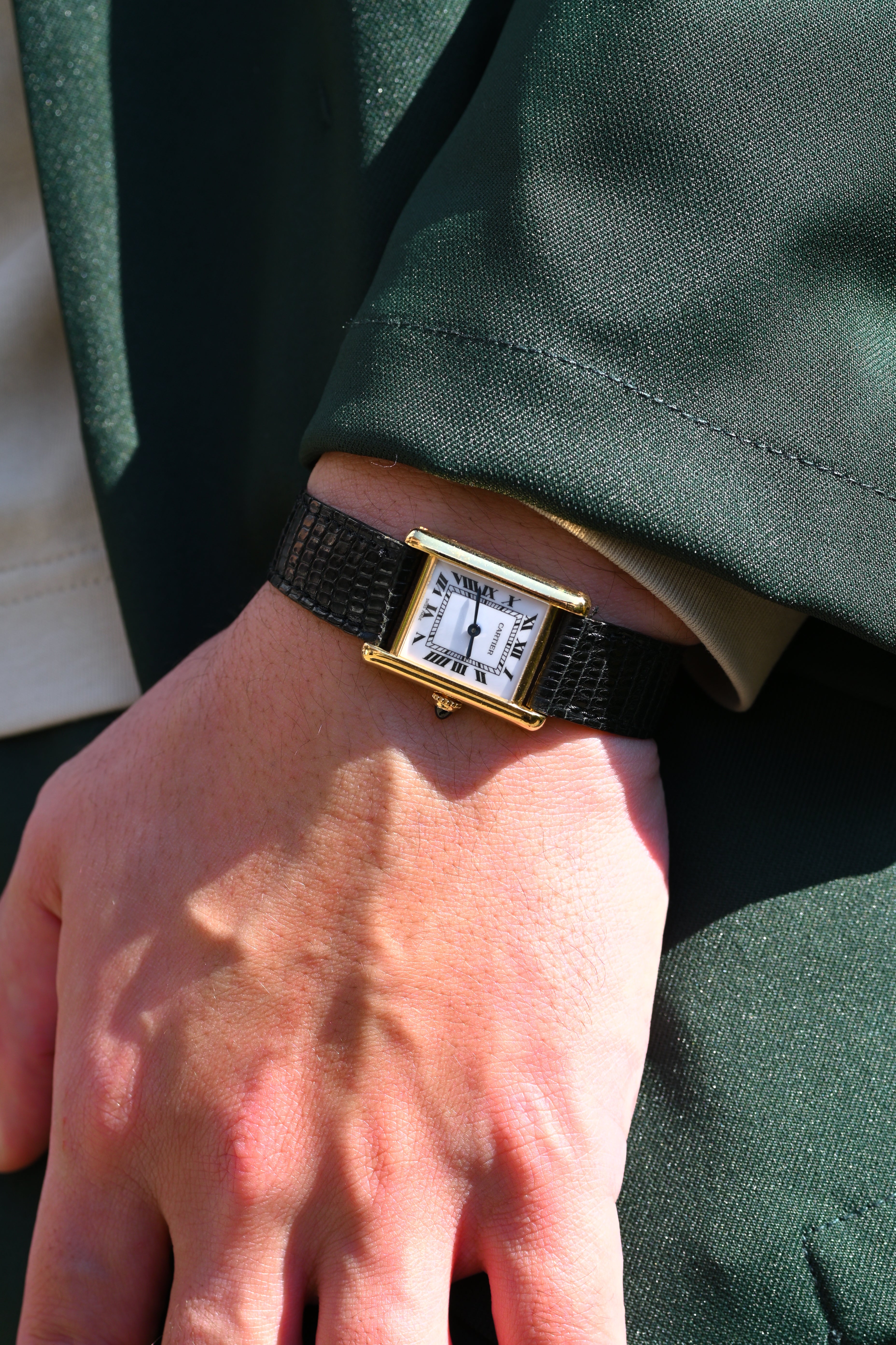 1970s Tank Louis Cartier 18K Gold Ladies SM Size