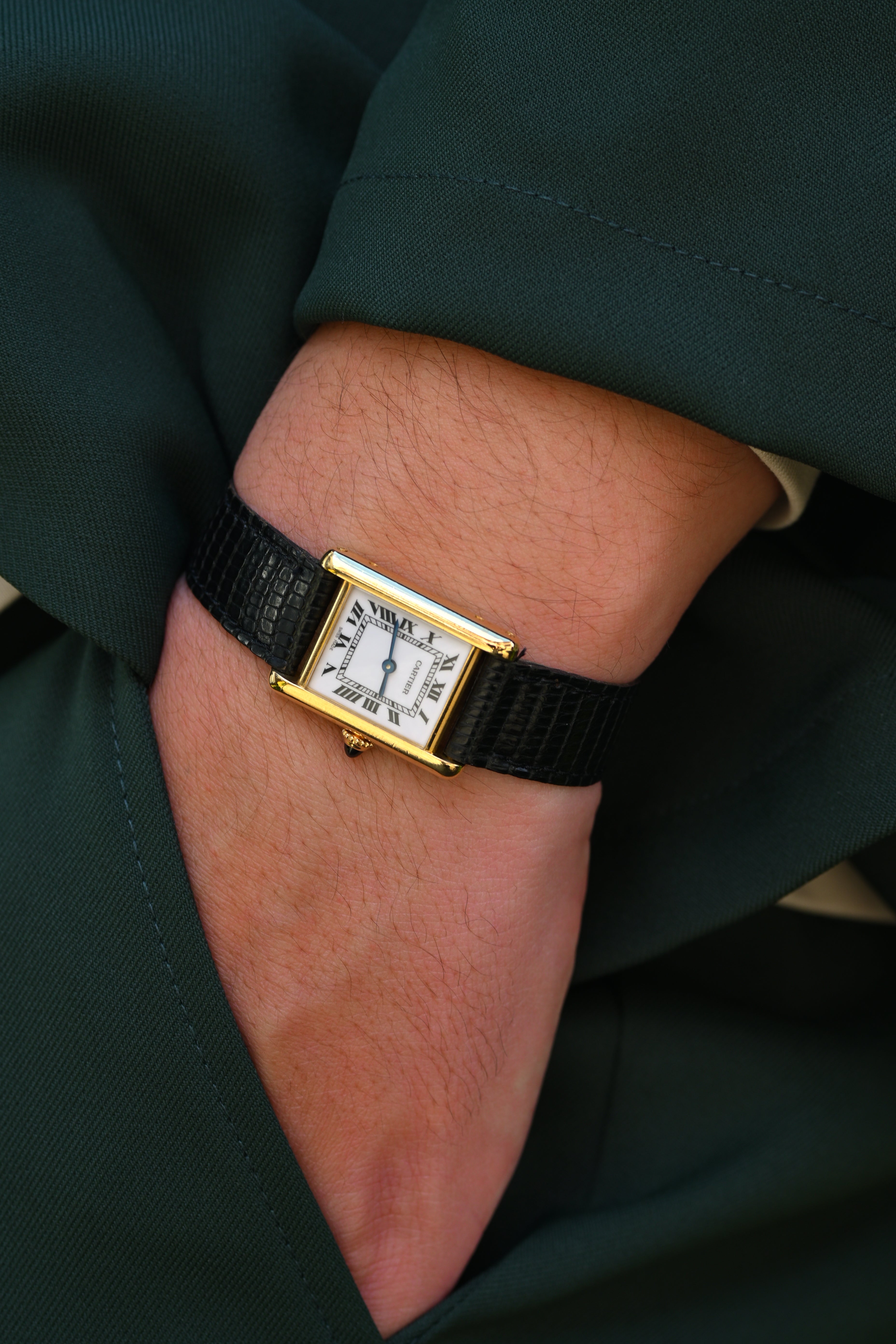 1970s Tank Louis Cartier 18K Gold Ladies SM Size
