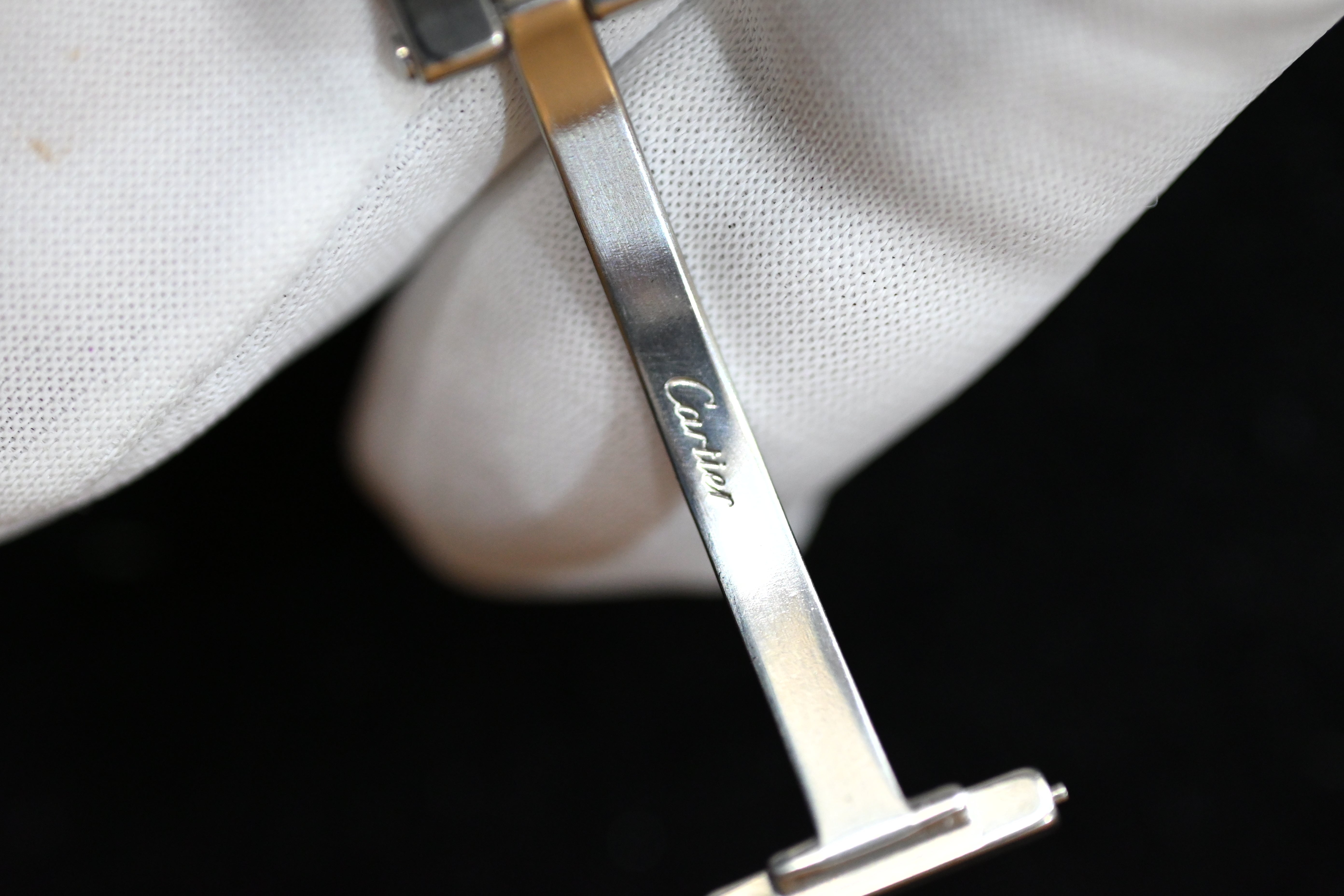 "International Warranty Included" Cartier Santos Galbe LM Size Godron Bracelet Stainless Steel x Gold Combination Automatic Model Ref.2961