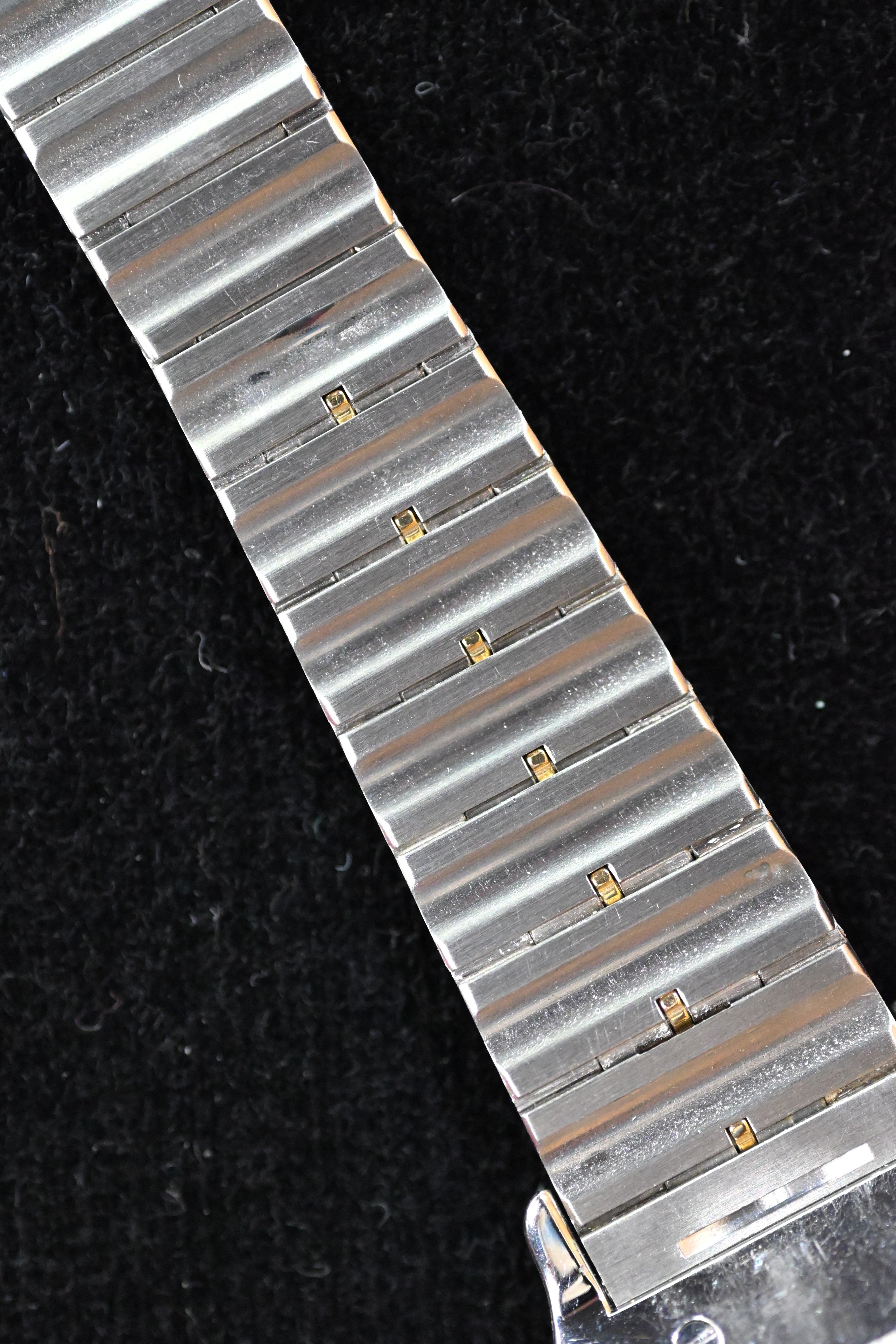 "International Warranty Included" Cartier Santos Galbe LM Size Godron Bracelet Stainless Steel x Gold Combination Automatic Model Ref.2961