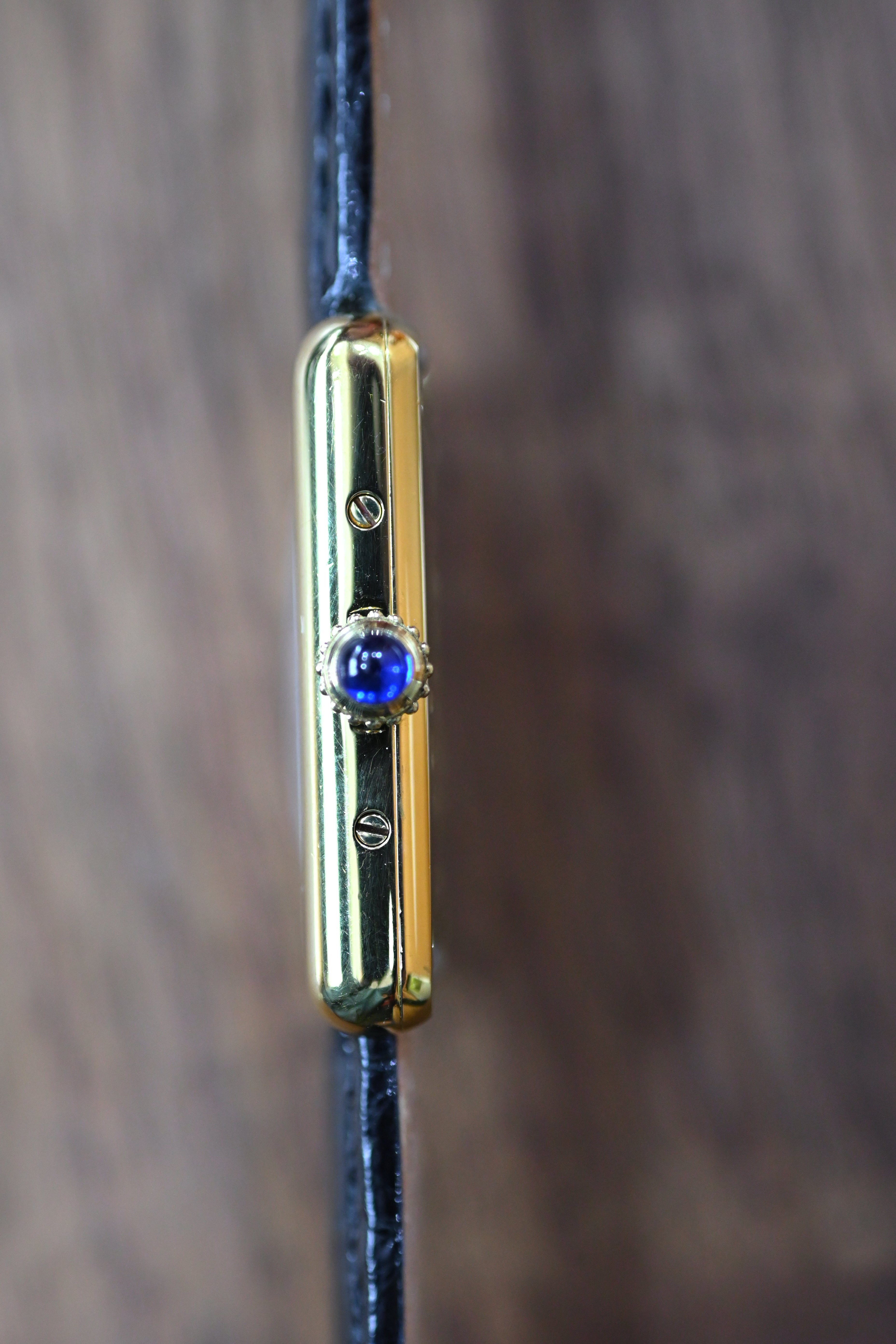 Must de Cartier Tank Ladies Vintage Watch Inner Grey SM Size Pure Silver with 18K Vermeil