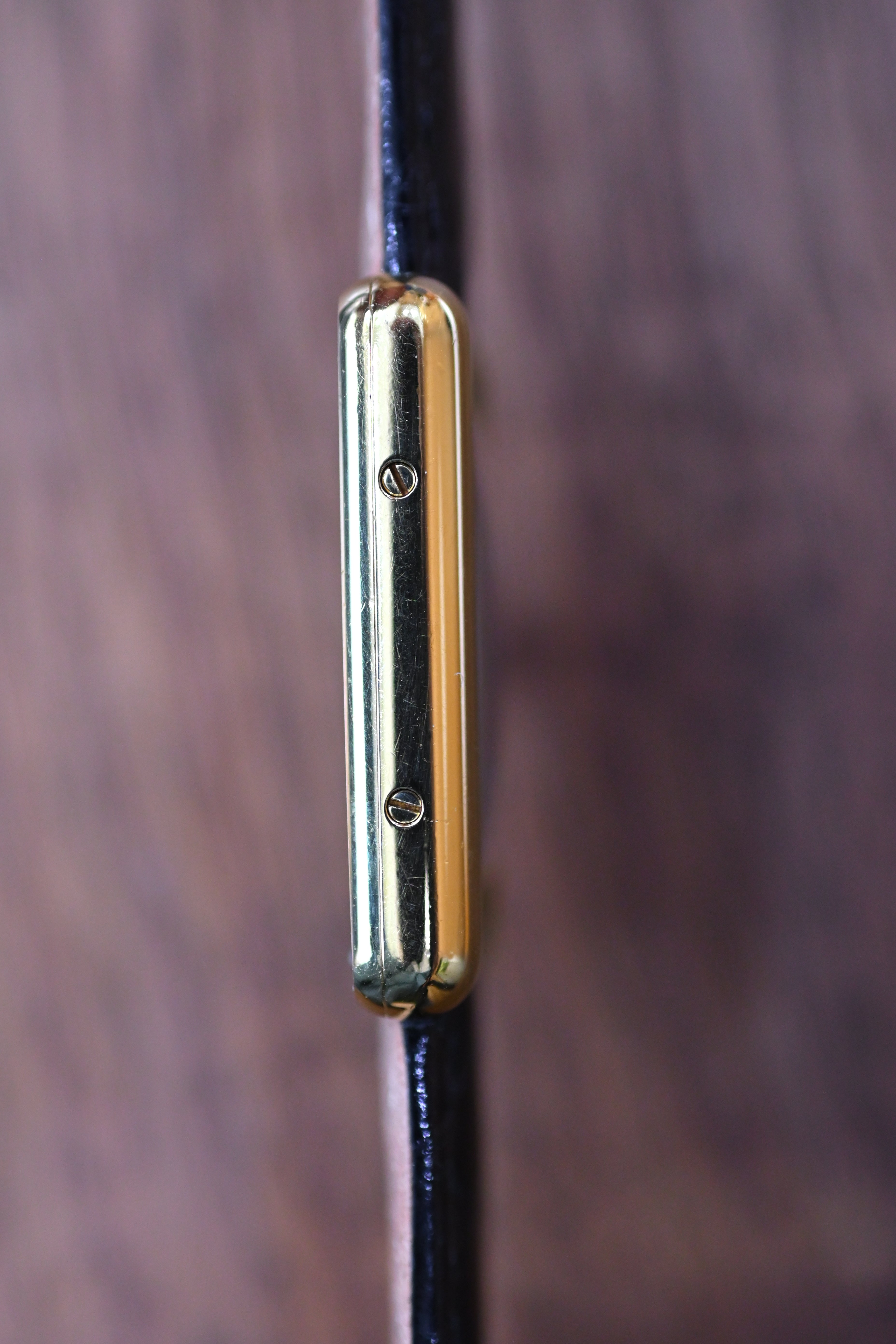 Must de Cartier Tank Ladies Vintage Watch Inner Grey SM Size Pure Silver with 18K Vermeil