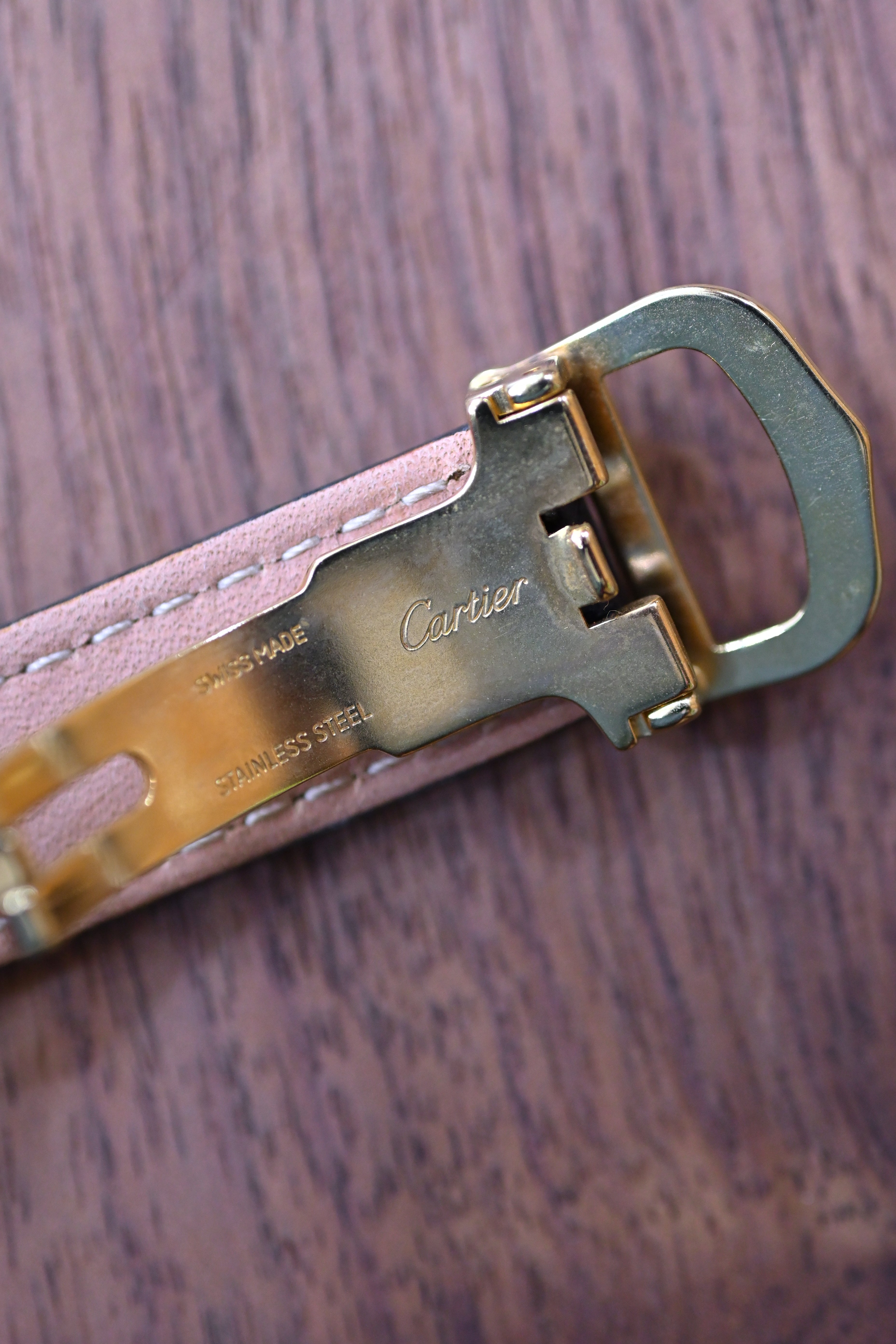 Must de Cartier Tank Ladies Vintage Watch Inner Grey SM Size Pure Silver with 18K Vermeil