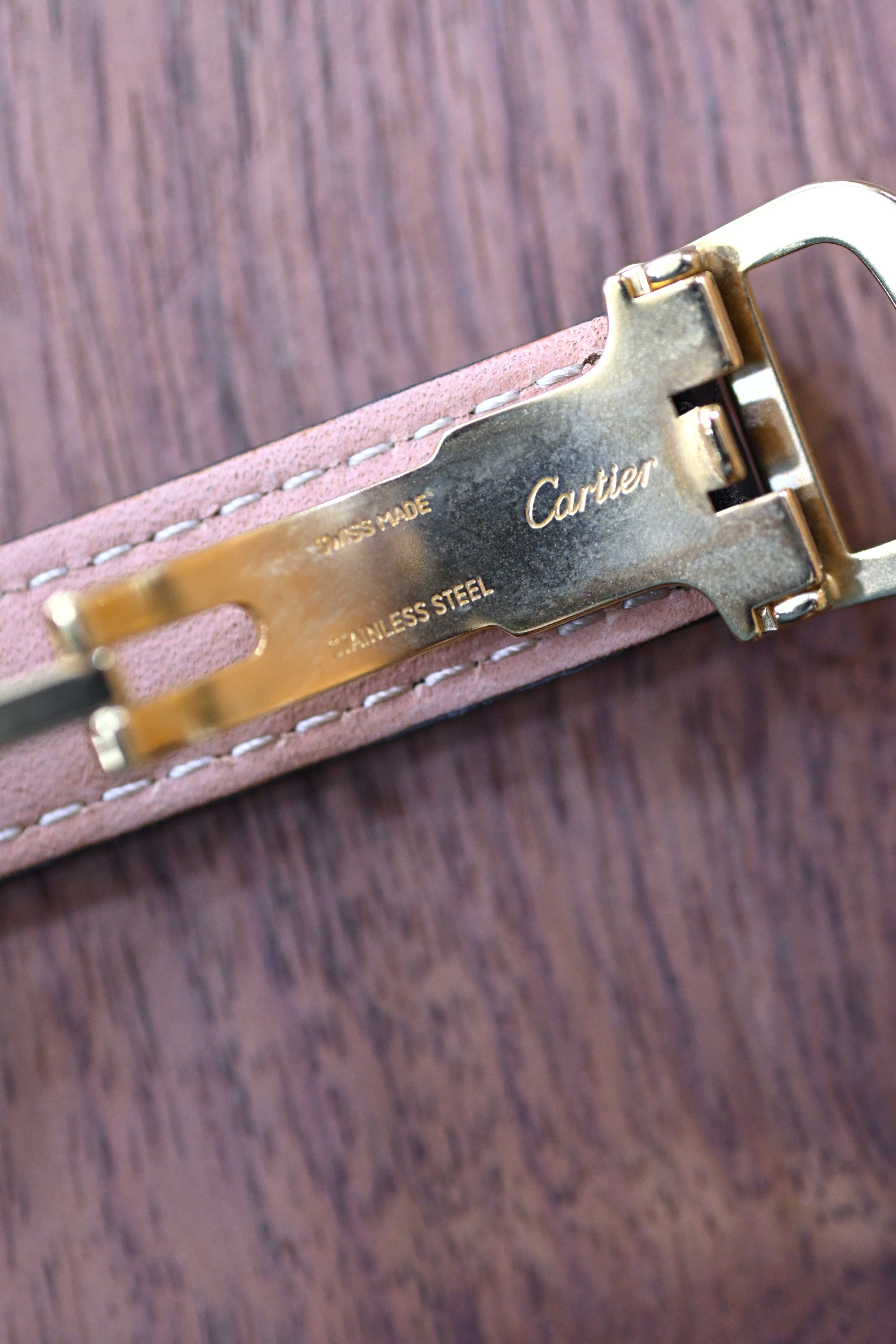 Must de Cartier Tank Ladies Vintage Watch Inner Grey SM Size Pure Silver with 18K Vermeil