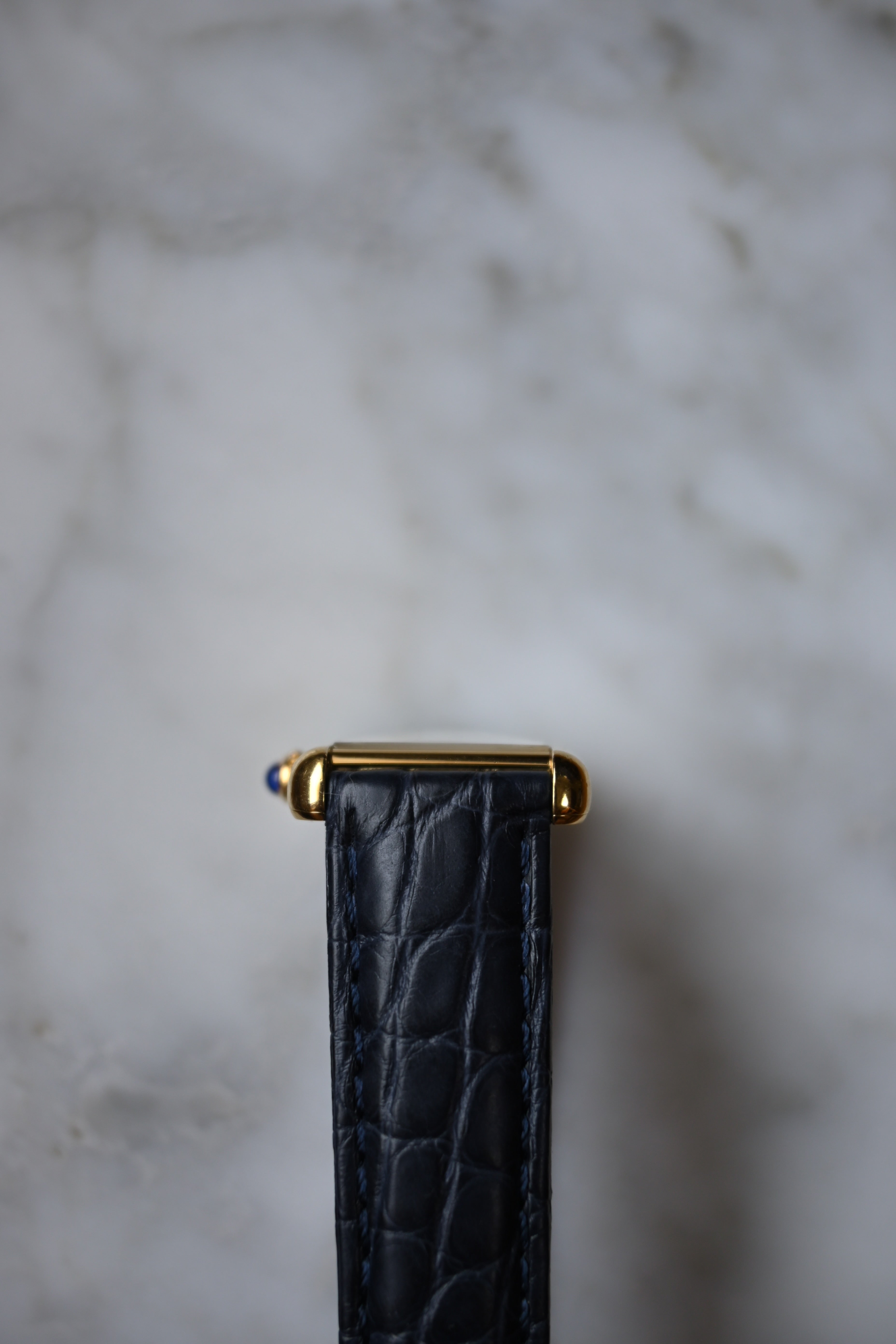 Must de Cartier Tank Ladies Vintage Watch Inner Grey SM Size Pure Silver with 18K Vermeil
