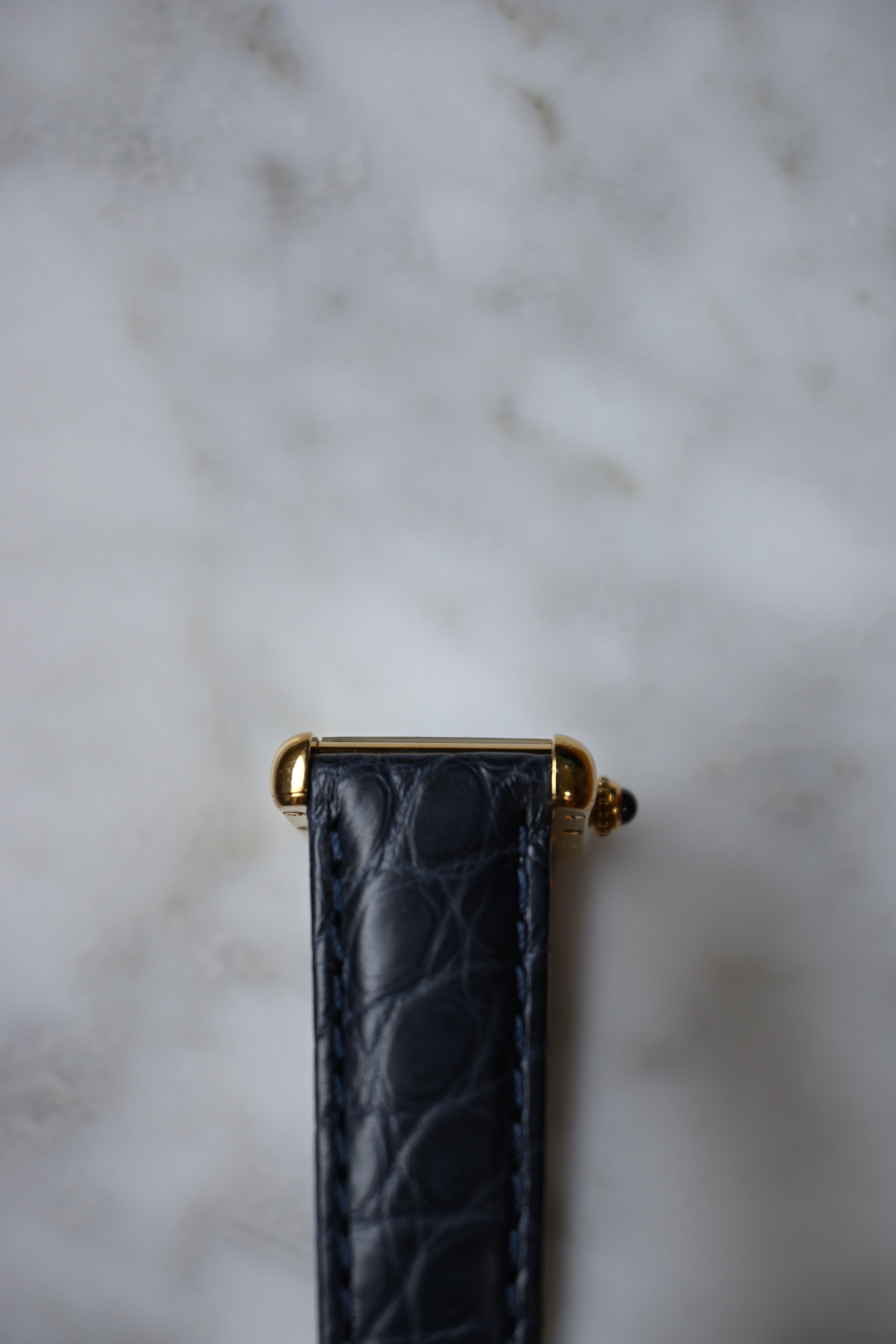 Must de Cartier Tank Ladies Vintage Watch Inner Grey SM Size Pure Silver with 18K Vermeil
