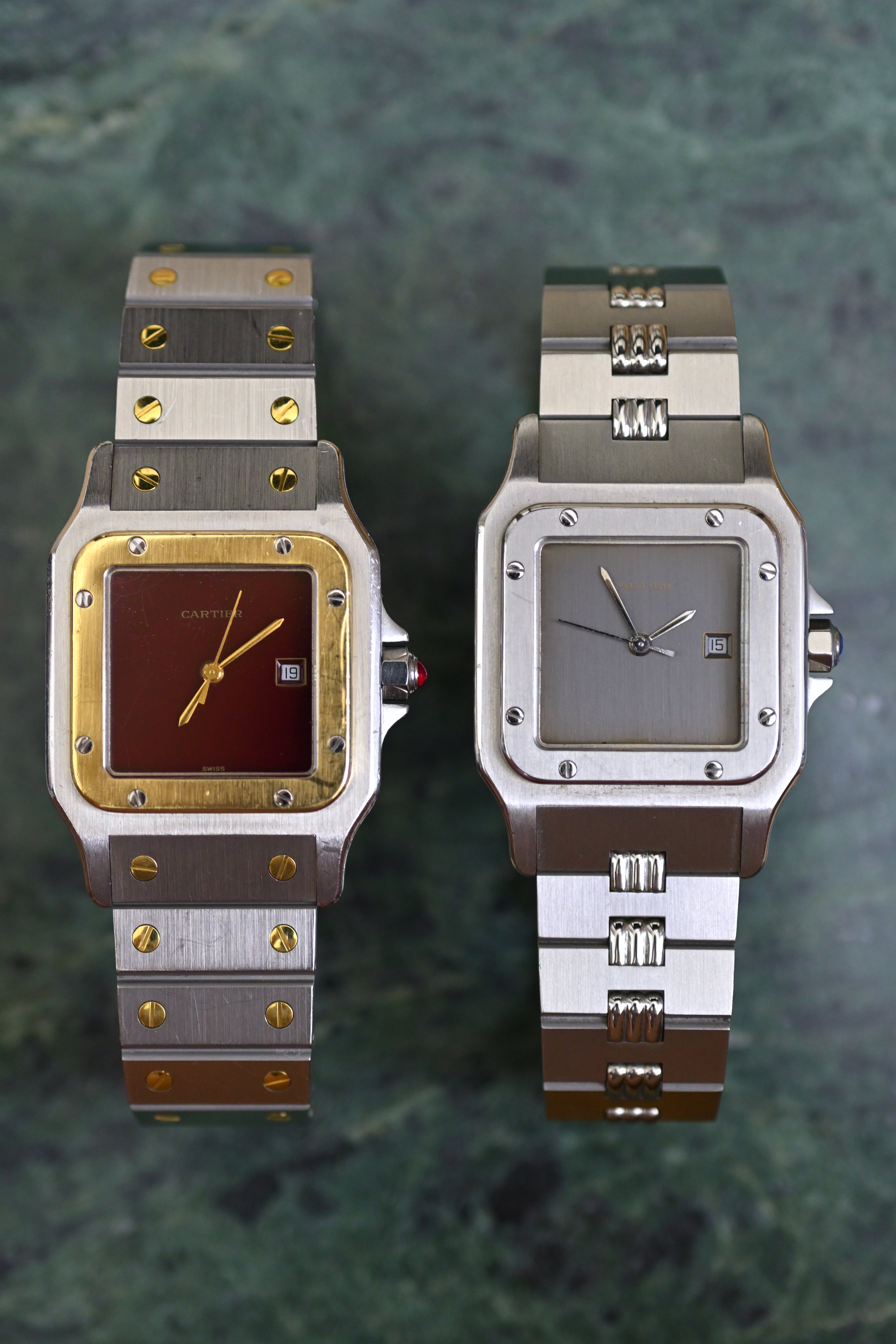 Cartier Santos Galbee LM size stainless steel x gold combination automatic model Ref: 2961