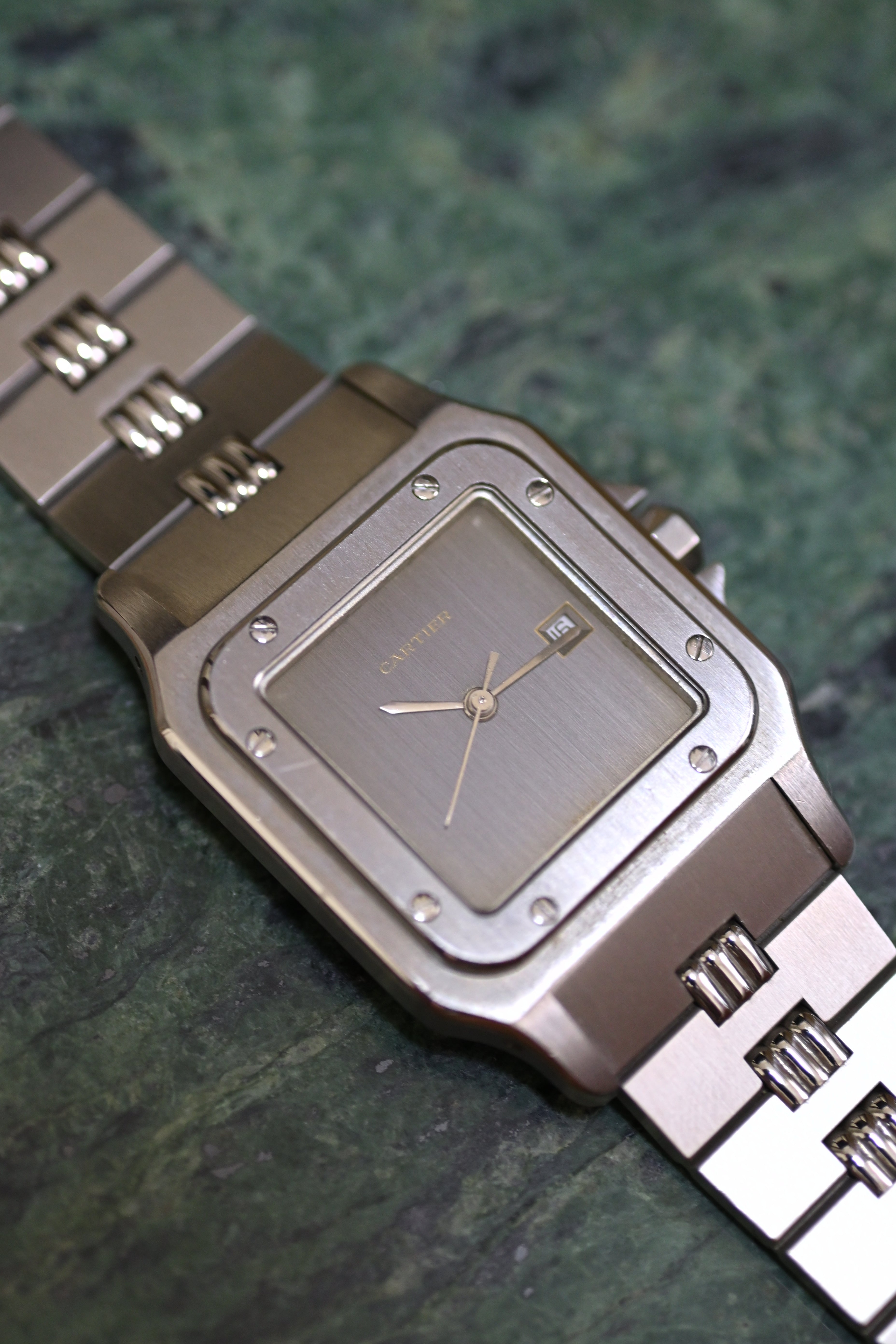 Cartier Santos Galbee LM size stainless steel x gold combination automatic model Ref: 2961