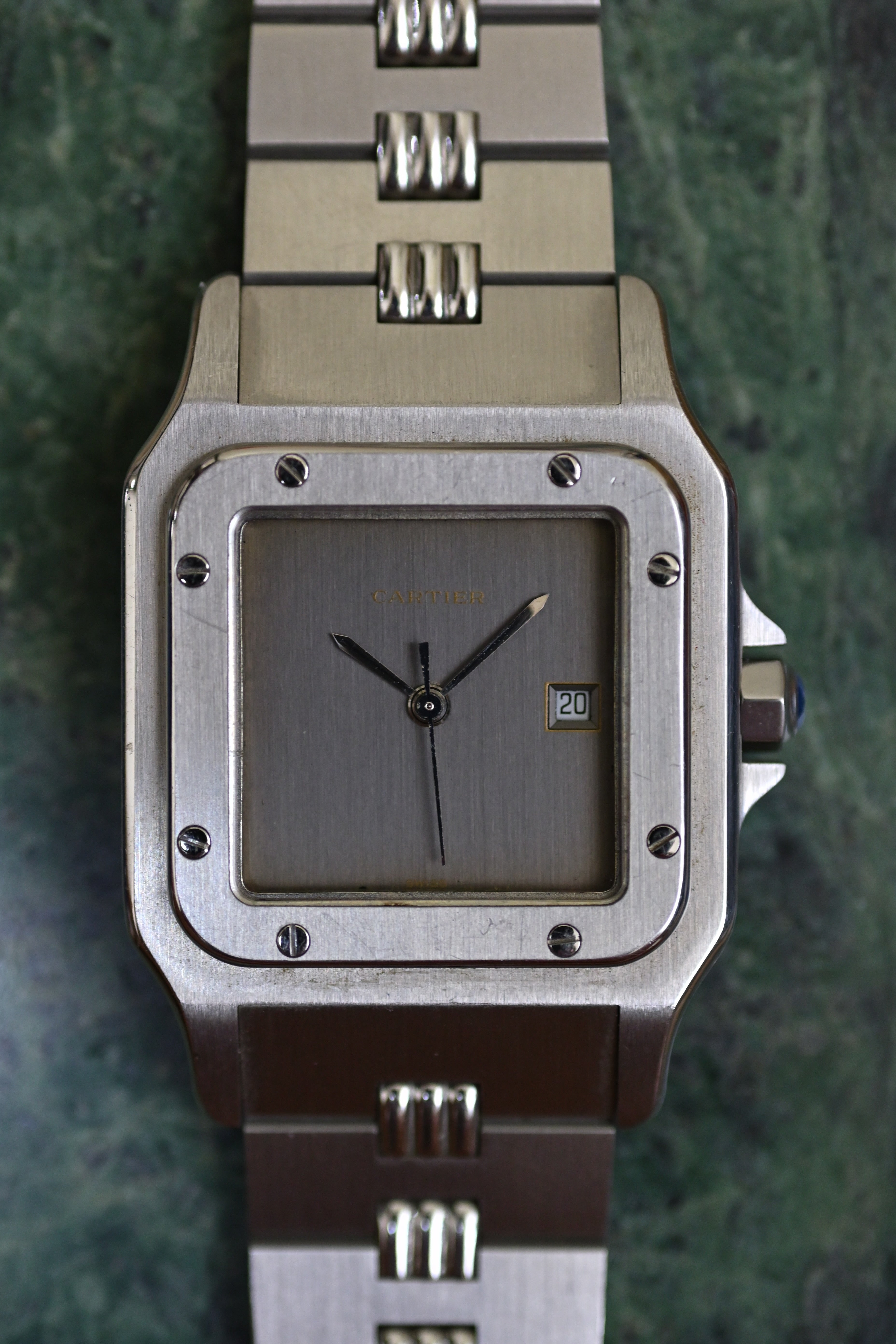 Cartier Santos Galbee LM size stainless steel x gold combination automatic model Ref: 2961