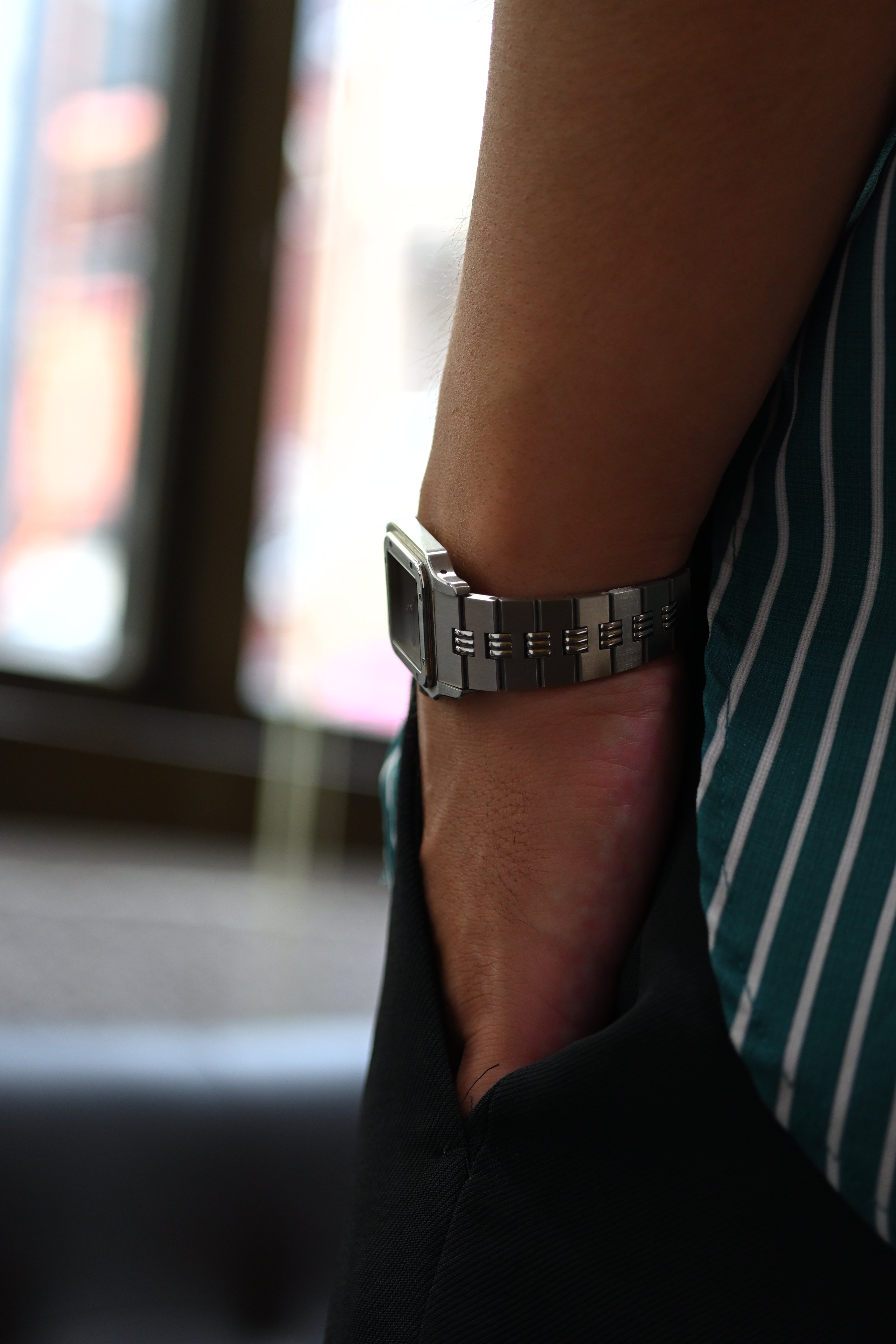 Cartier Santos Galbee LM size stainless steel x gold combination automatic model Ref: 2961