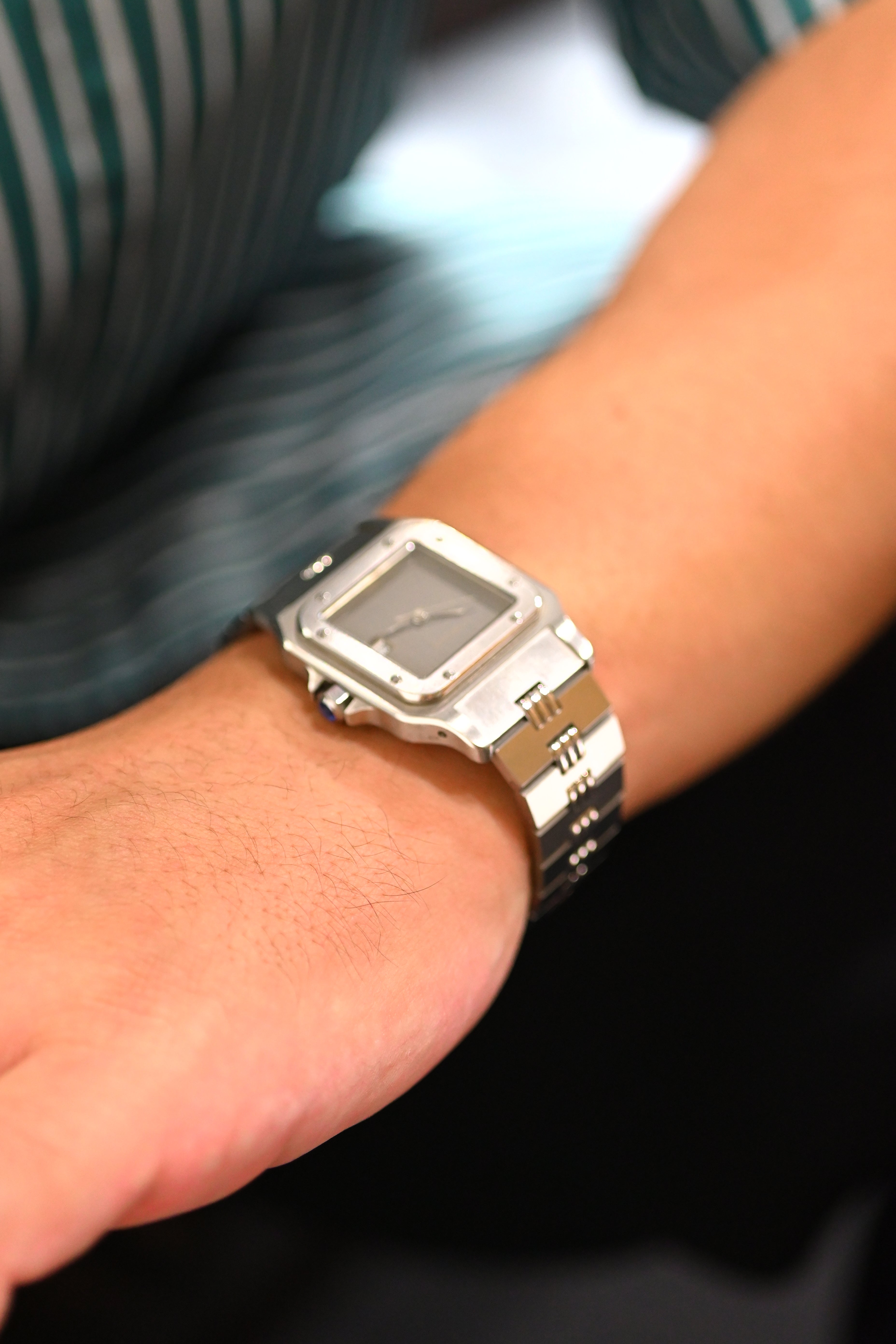 Cartier Santos Galbee LM size stainless steel x gold combination automatic model Ref: 2961
