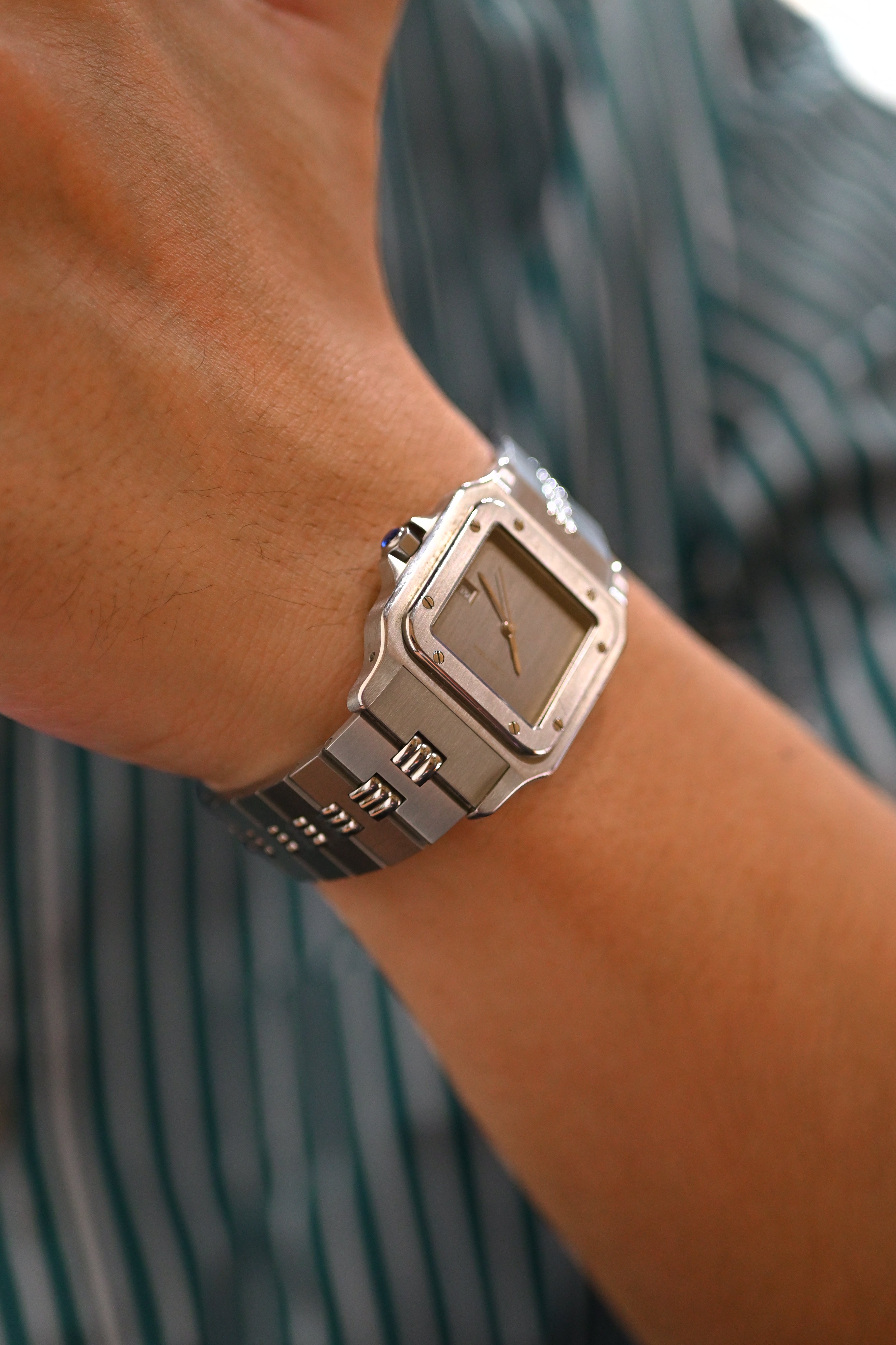 Cartier Santos Galbee LM size stainless steel x gold combination automatic model Ref: 2961