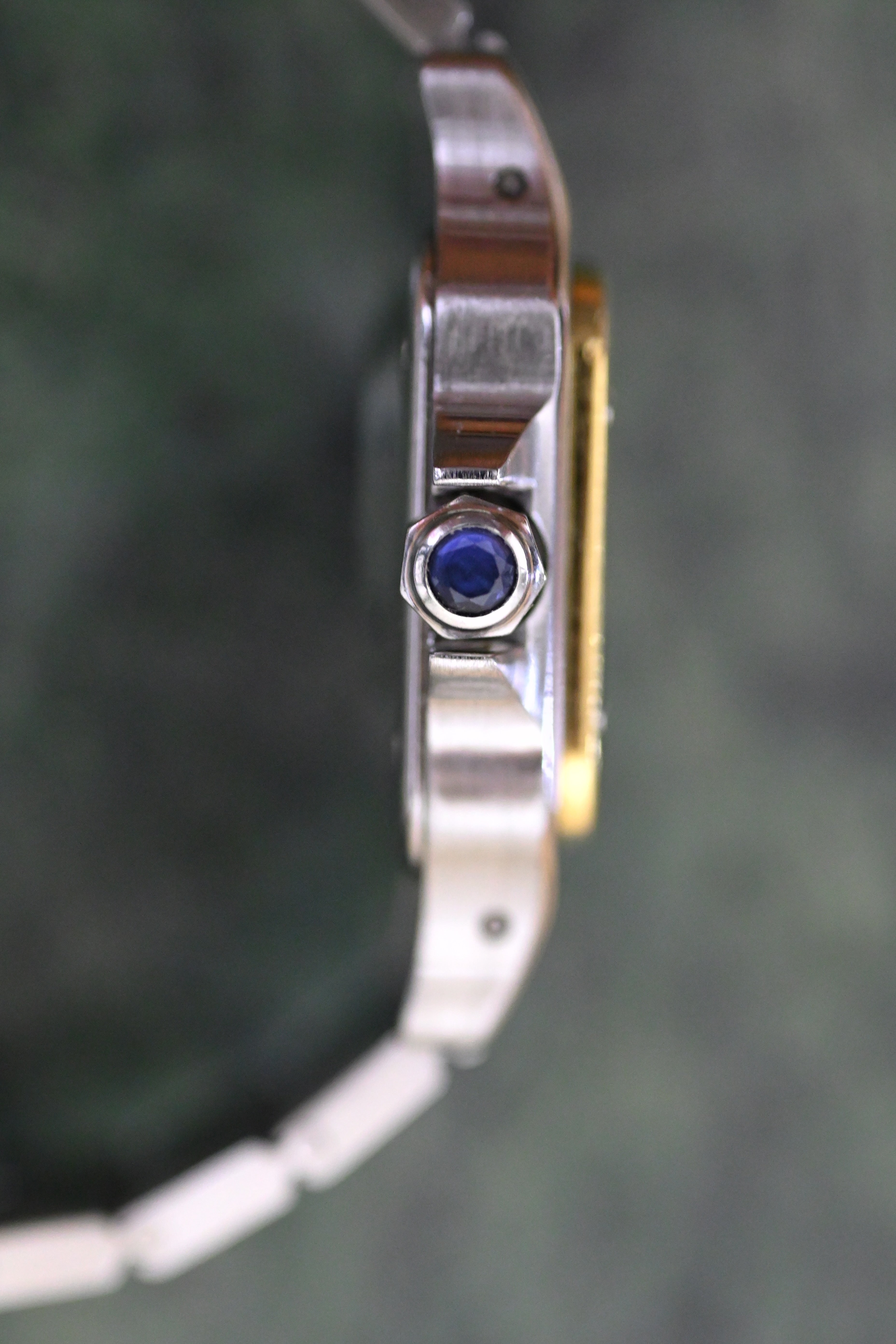 "International Warranty Included" Cartier Santos Galbe LM Size Godron Bracelet Stainless Steel x Gold Combination Automatic Model Ref.2961
