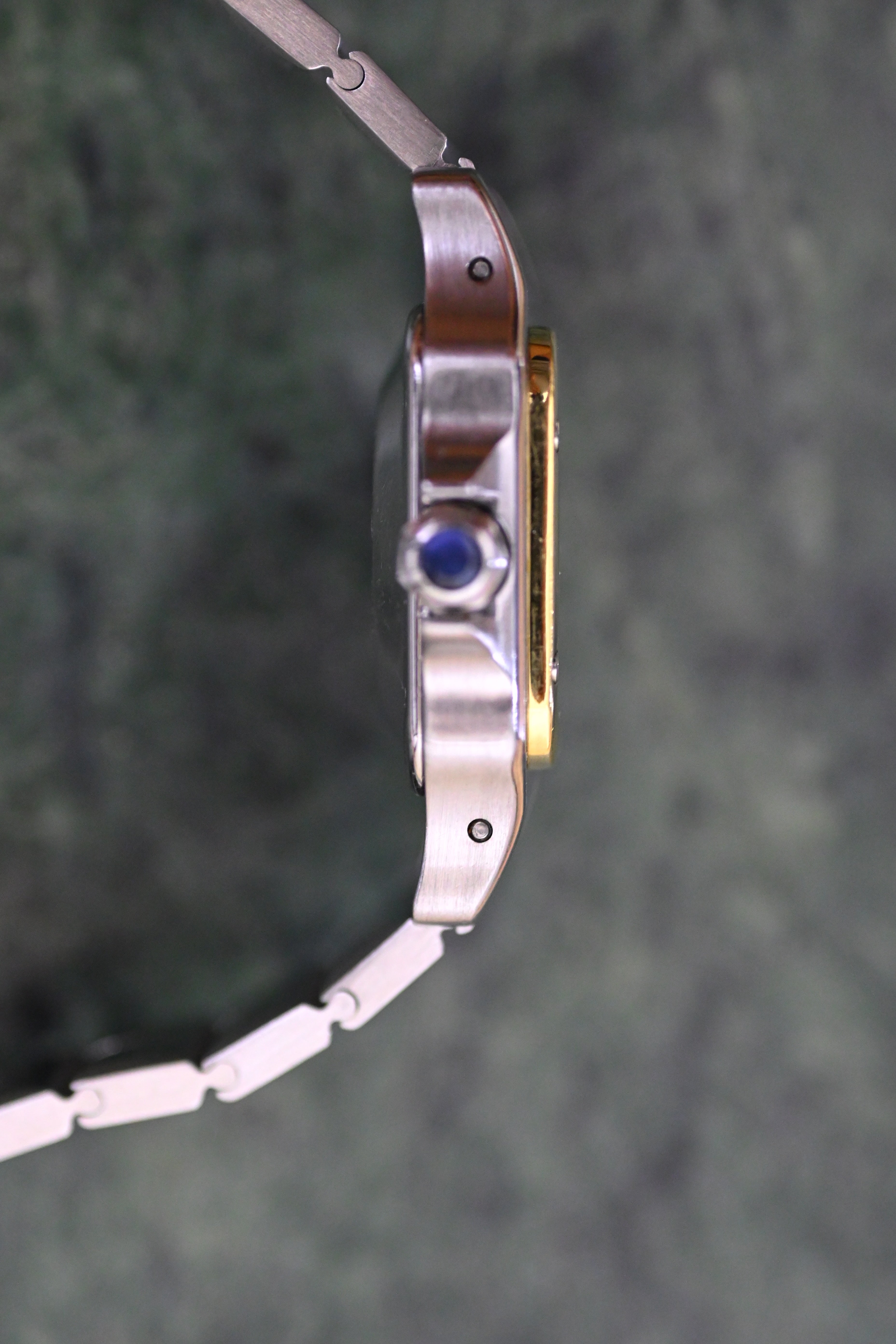 "International Warranty Included" Cartier Santos Galbe LM Size Godron Bracelet Stainless Steel x Gold Combination Automatic Model Ref.2961