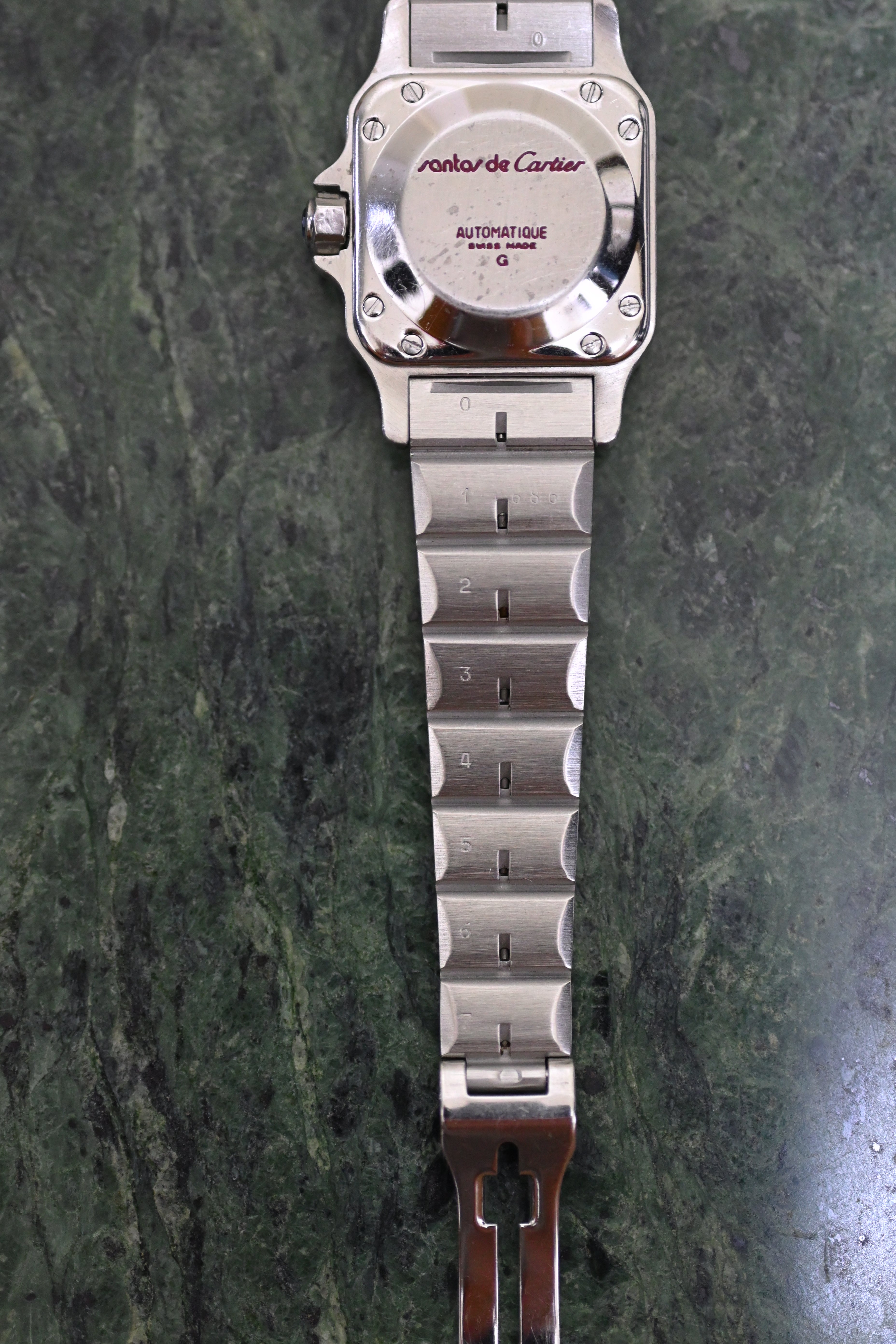 "International Warranty Included" Cartier Santos Galbe LM Size Godron Bracelet Stainless Steel x Gold Combination Automatic Model Ref.2961