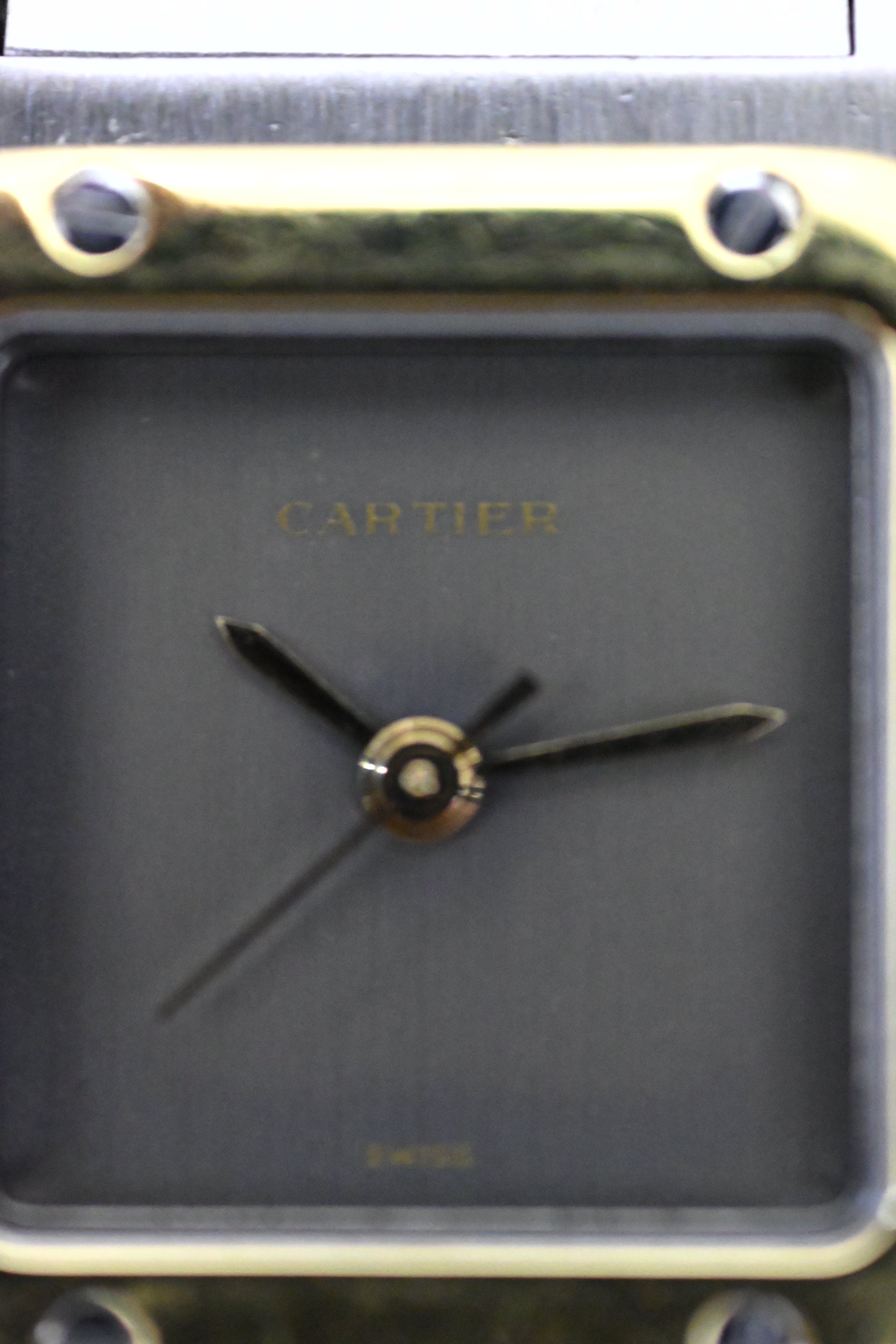 "International Warranty Included" Cartier Santos Galbe LM Size Godron Bracelet Stainless Steel x Gold Combination Automatic Model Ref.2961