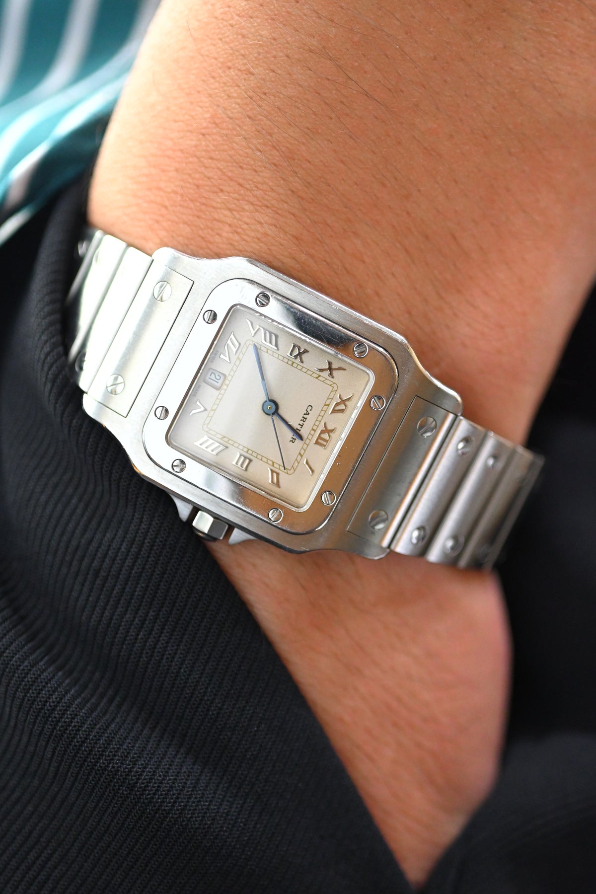 CARTIER カルティエ サントスガルべ LMサイズ ステンレスモデル Ref 