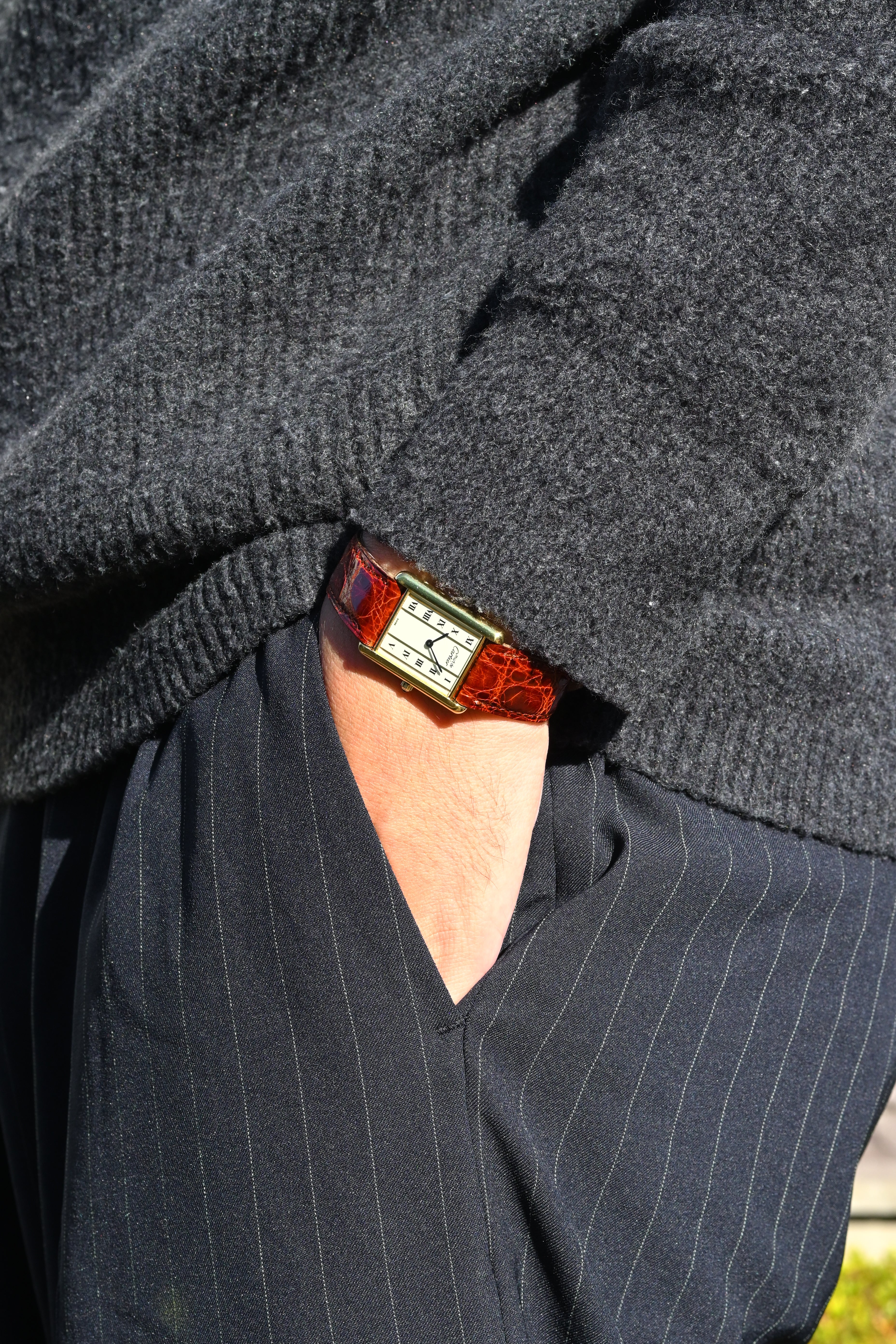 廃盤マスト ドゥ カルティエ タンク ユニセックス ヴィンテージウォッチ 縦ローマン LMサイズ