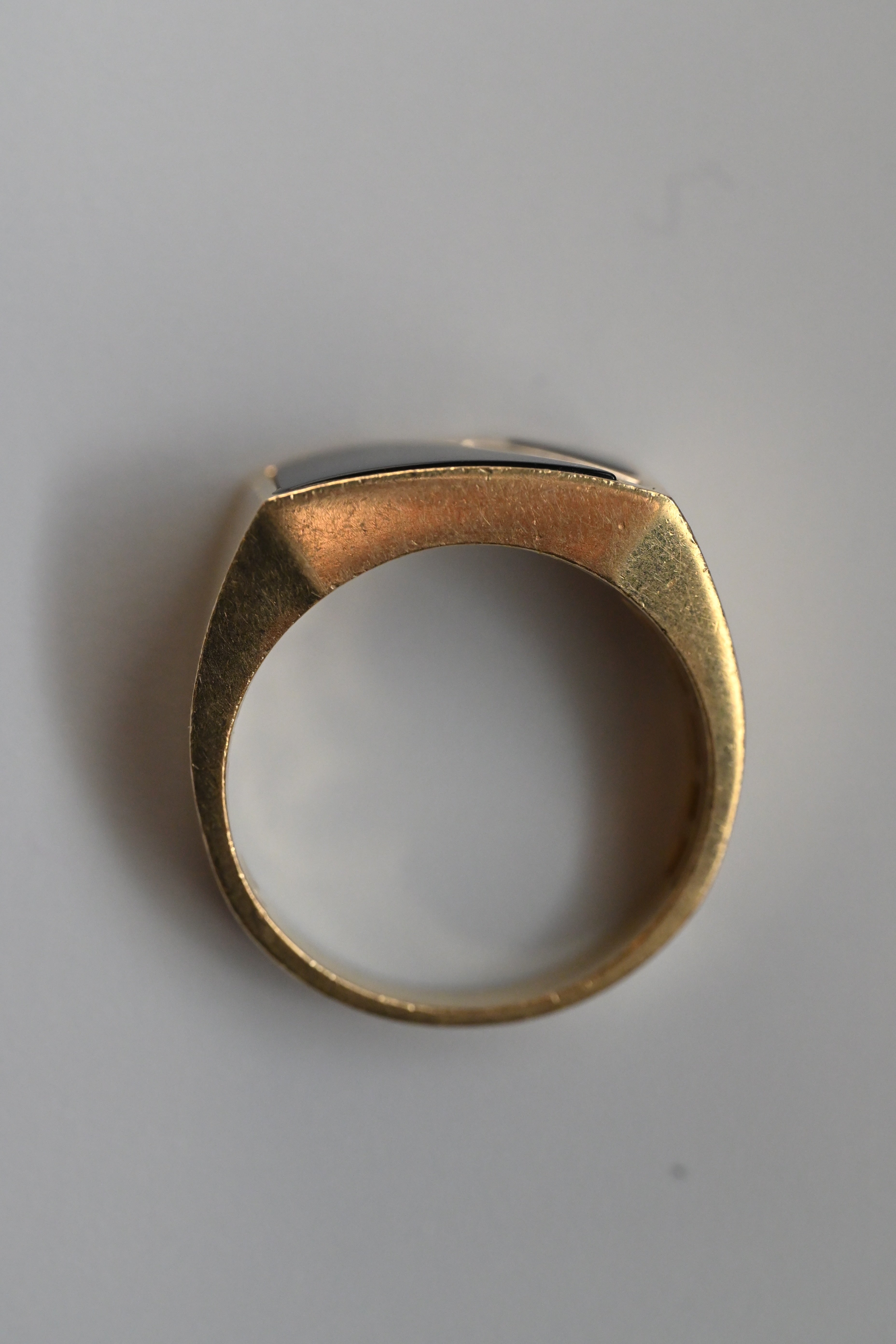 14K 6.70g オニキス & ダイヤモンド・スラッシュリング