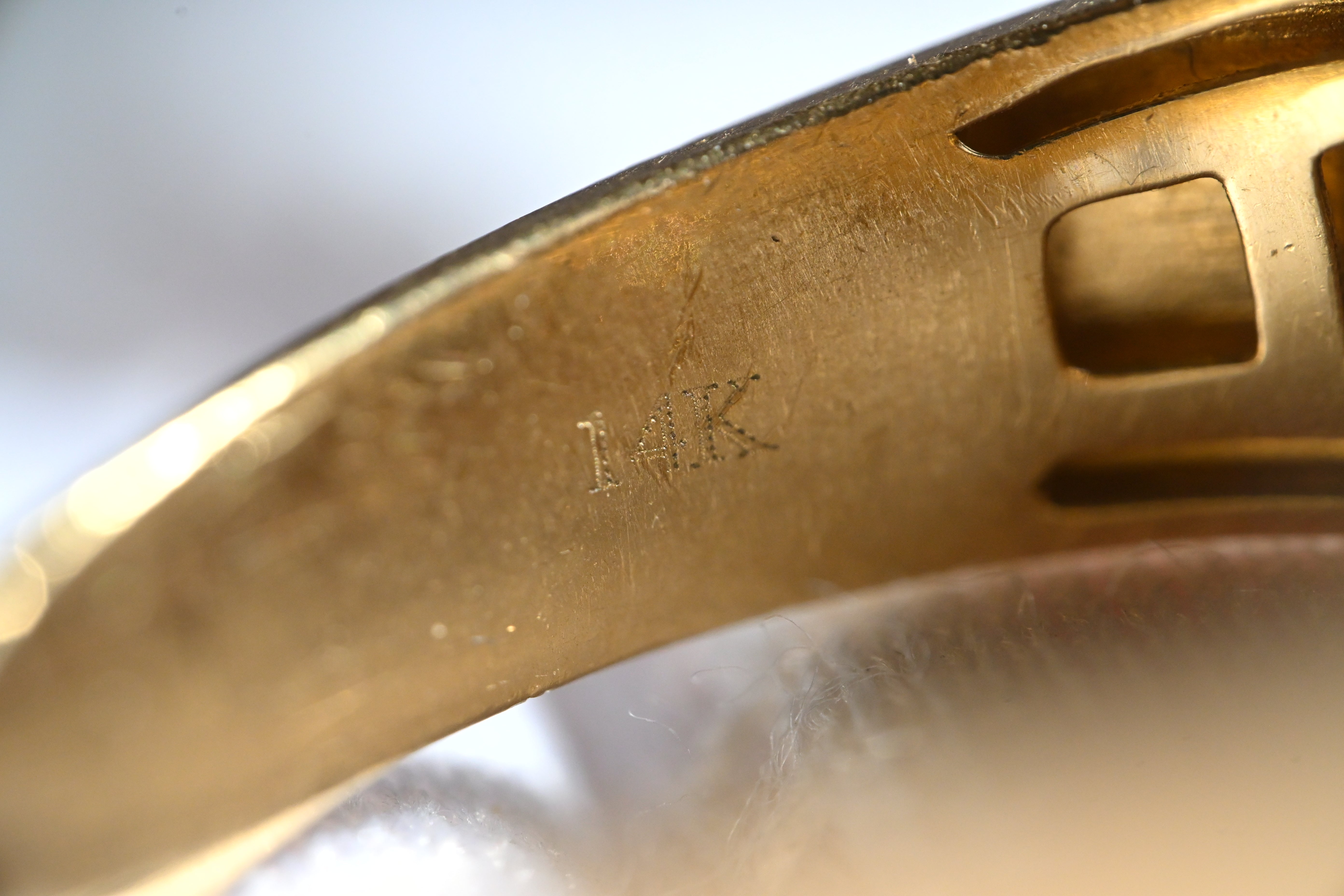 14K 6.70g オニキス & ダイヤモンド・スラッシュリング