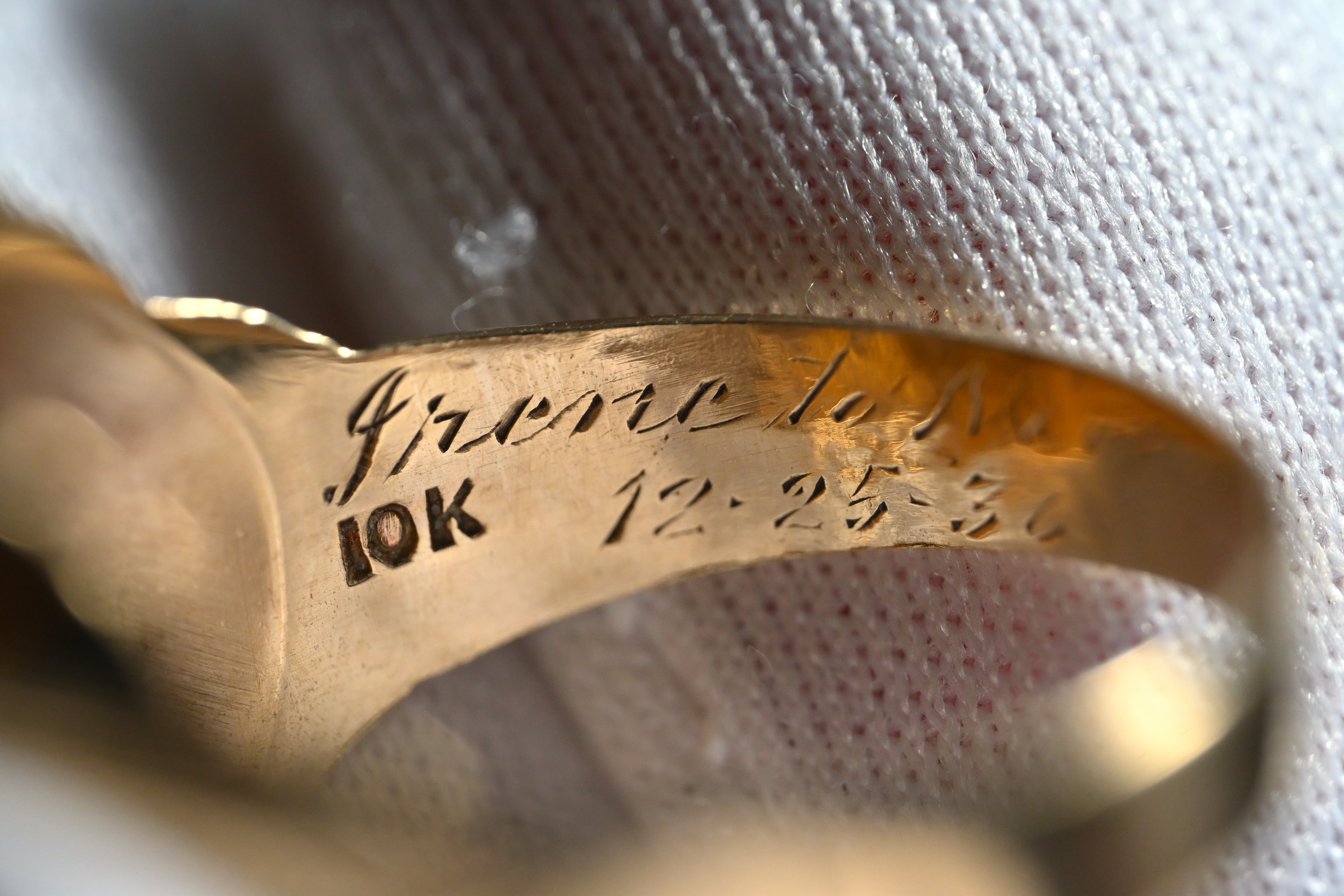 10K 1936年製 タイガーアイ & 2カラーゴールド・リング