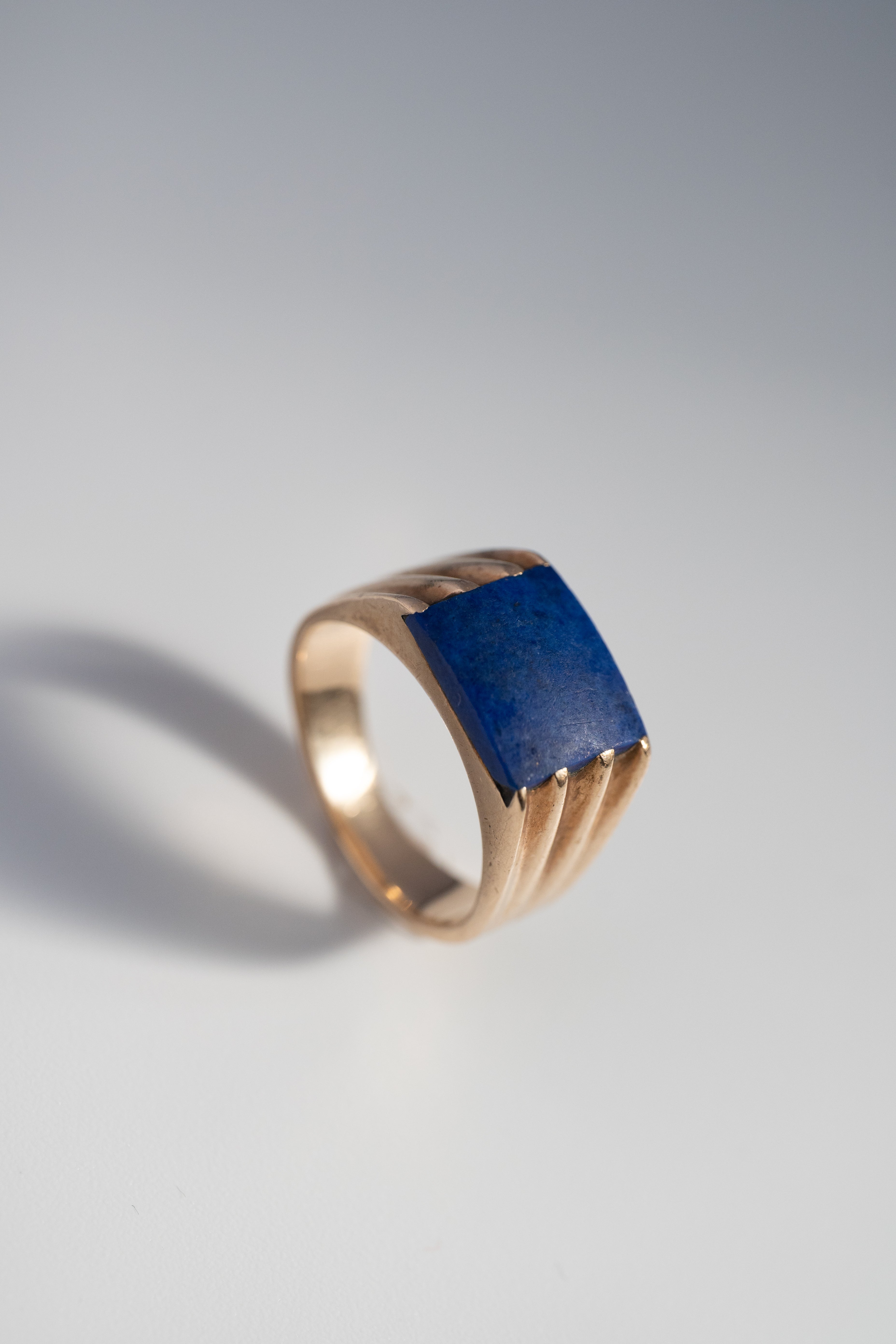 9K 1909年製 ロンドン・エドワーディアン ラピスラズリ シグネットリング 10.9g