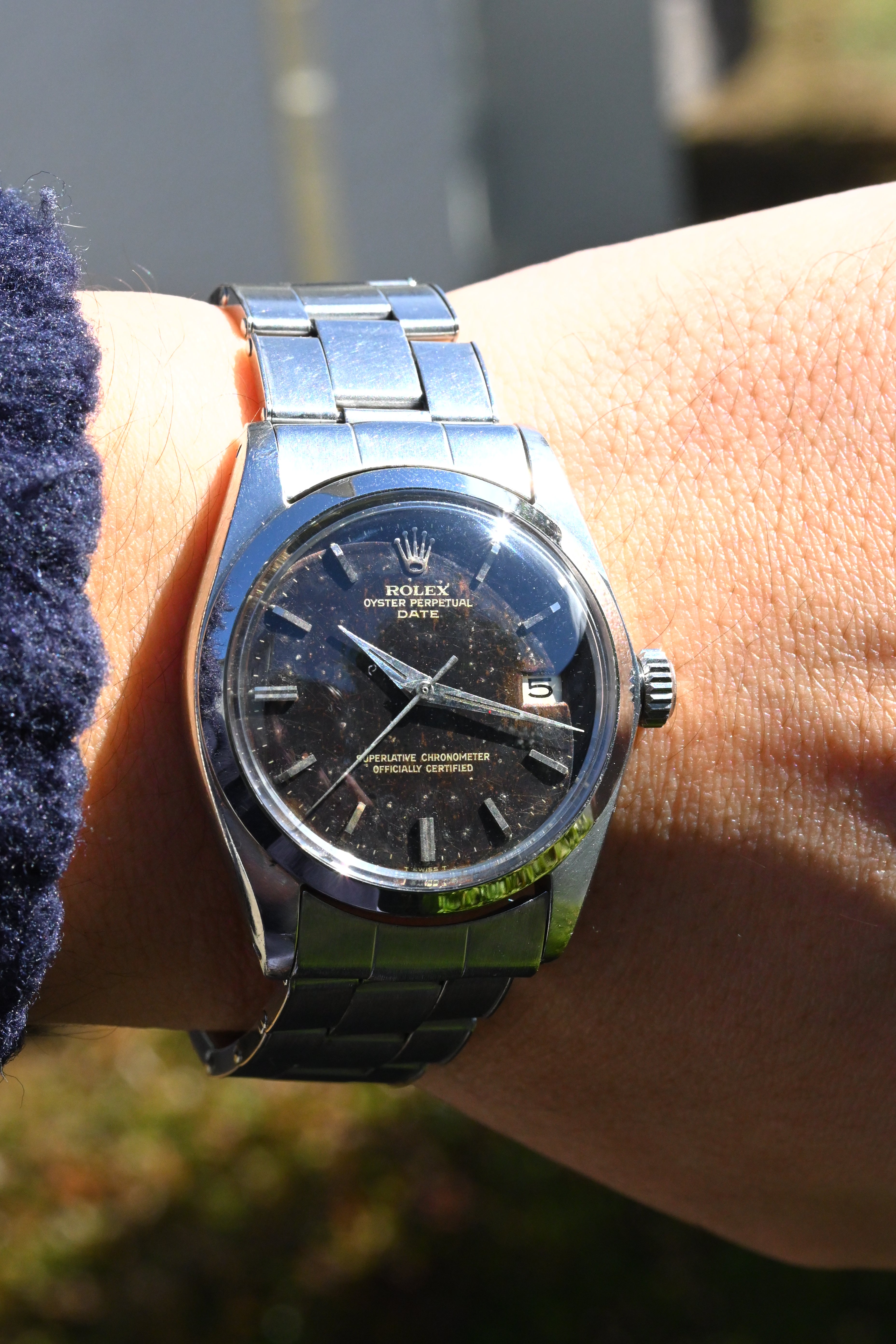 【LINE登録者優先】箱/保証書付き ROLEX ロレックス オイスターパーペチュアルデイト Ref.1500 トロピカルコスモダイヤル