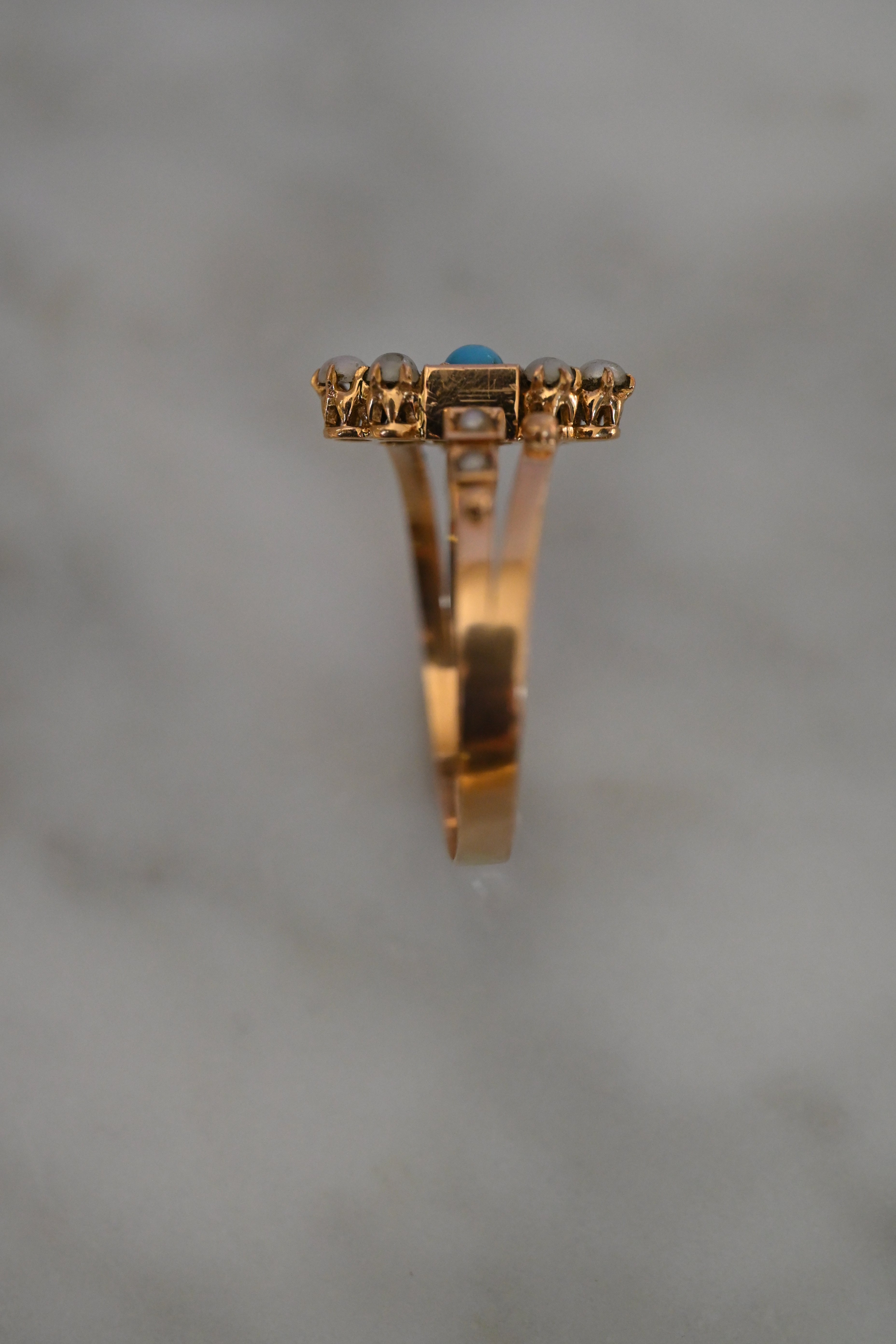 アンティークリング ヴィクトリアン 19世紀 18K パール ターコイズ