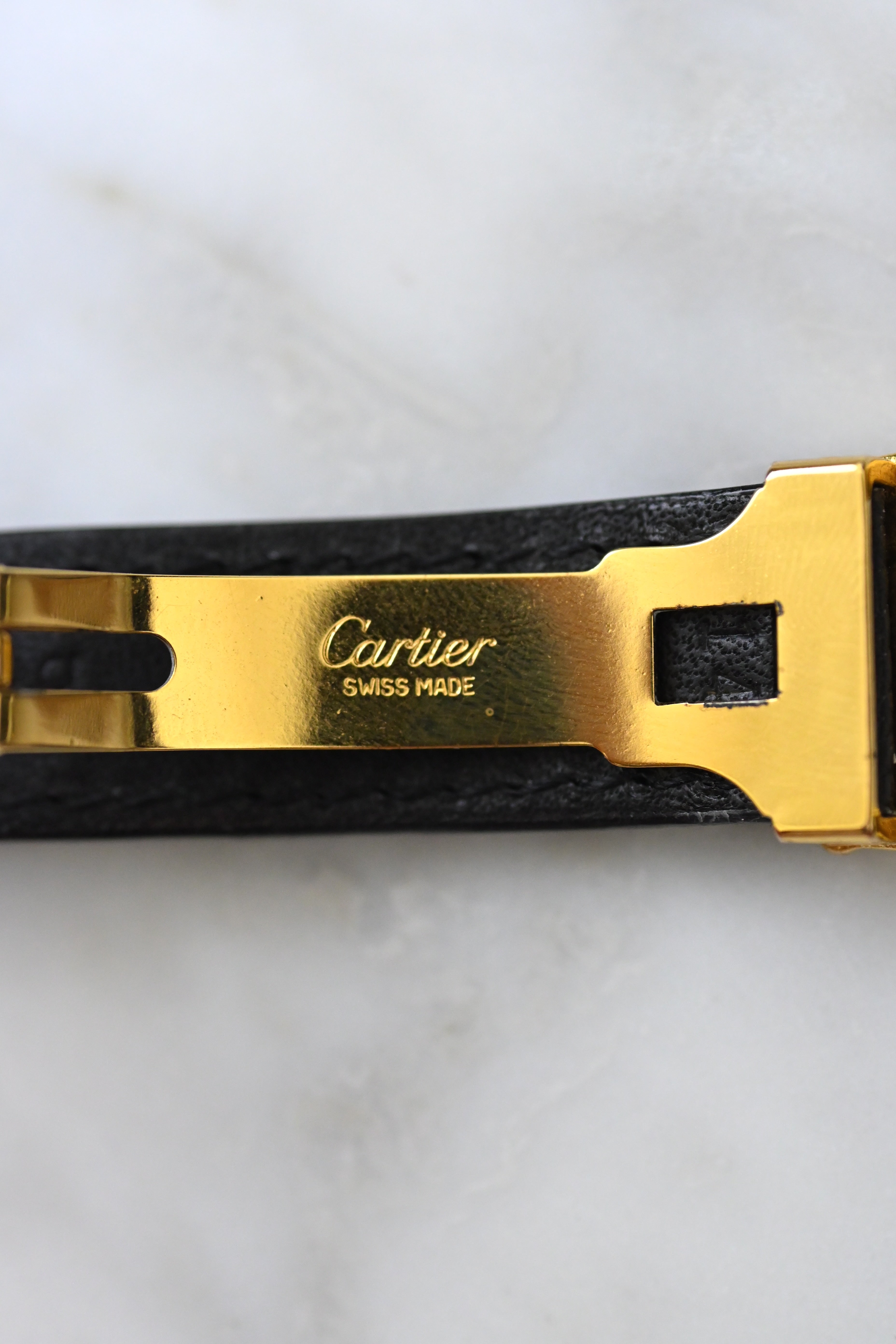 CARTIER カルティエ マストタンク 黒文字盤 SMサイズ クォーツ
